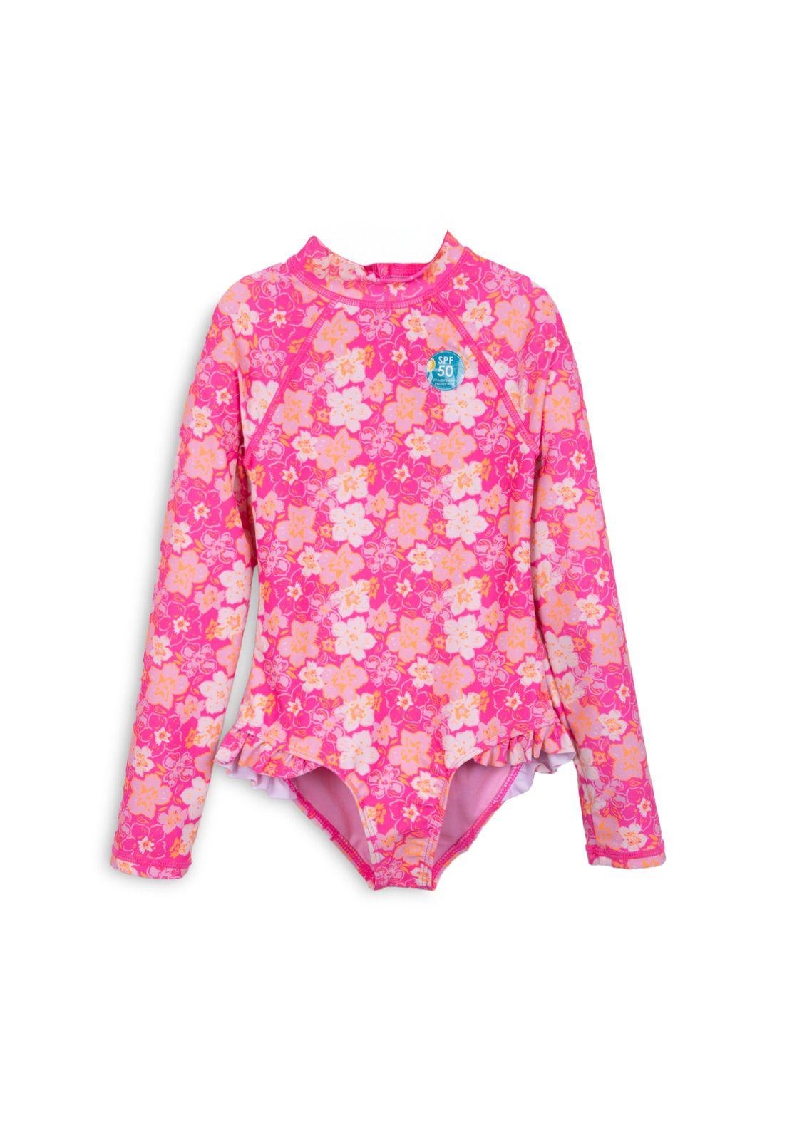 Traje de Baño Niña Entero Floral Rosado Pillin-0