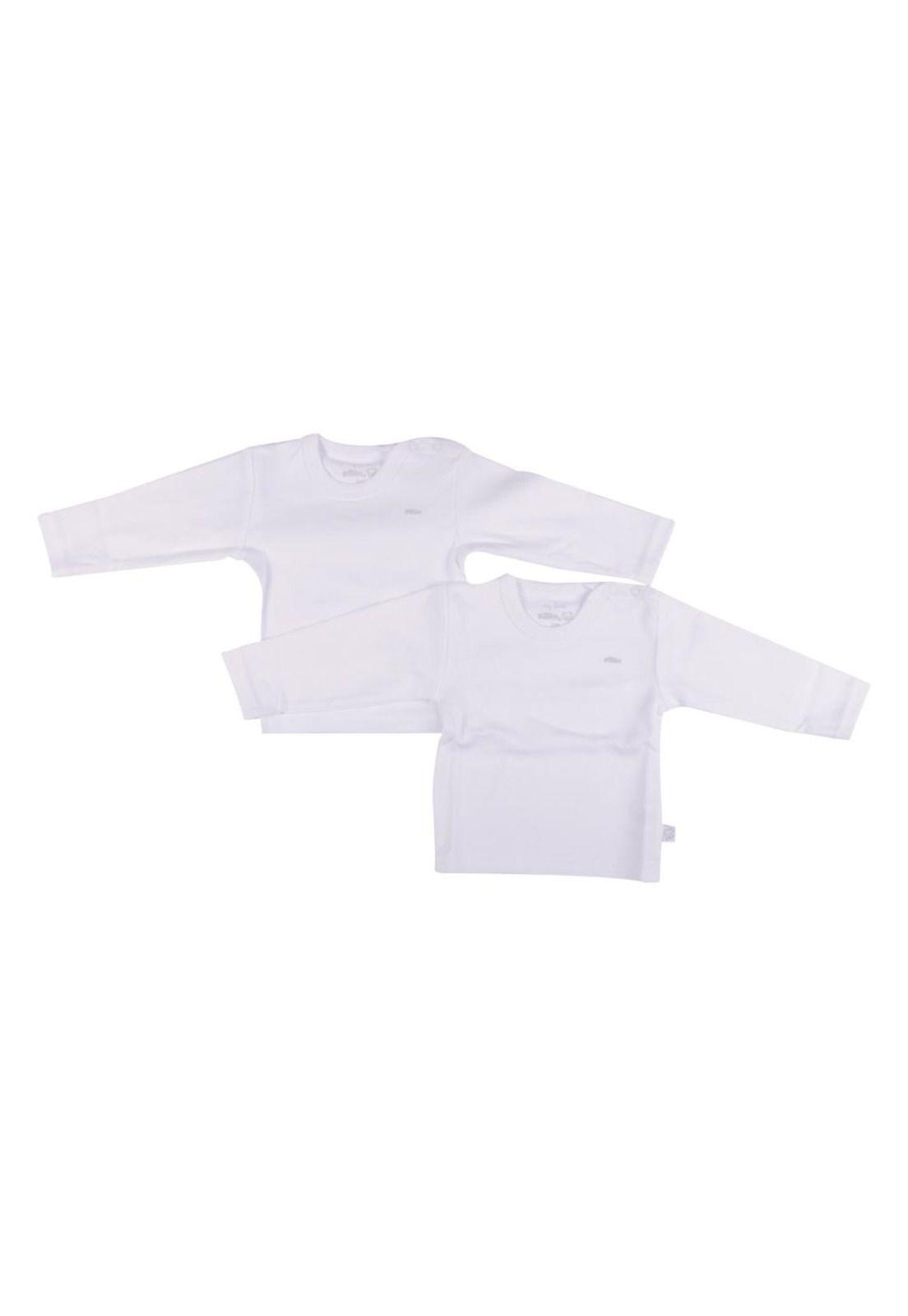 Set 2 Pzas Camiseta Bebé Unisex Blanco Pillin-0