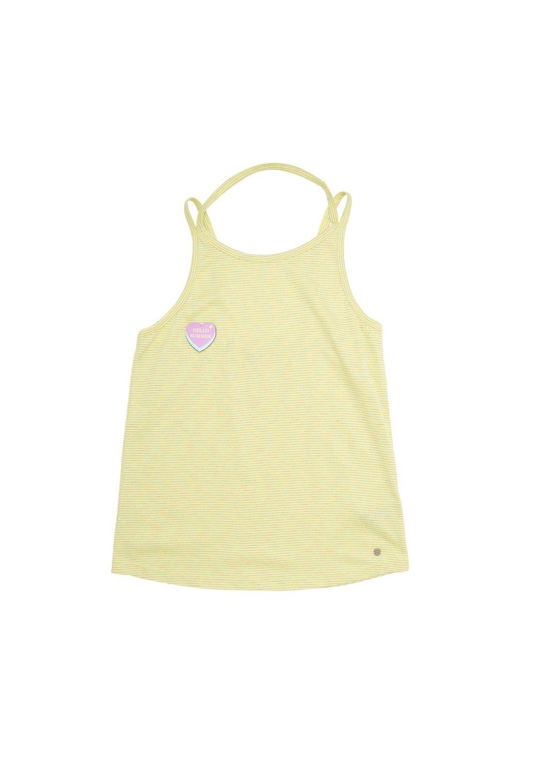 Polera Sin Mangas Algodón Verano Niña Amarillo-0