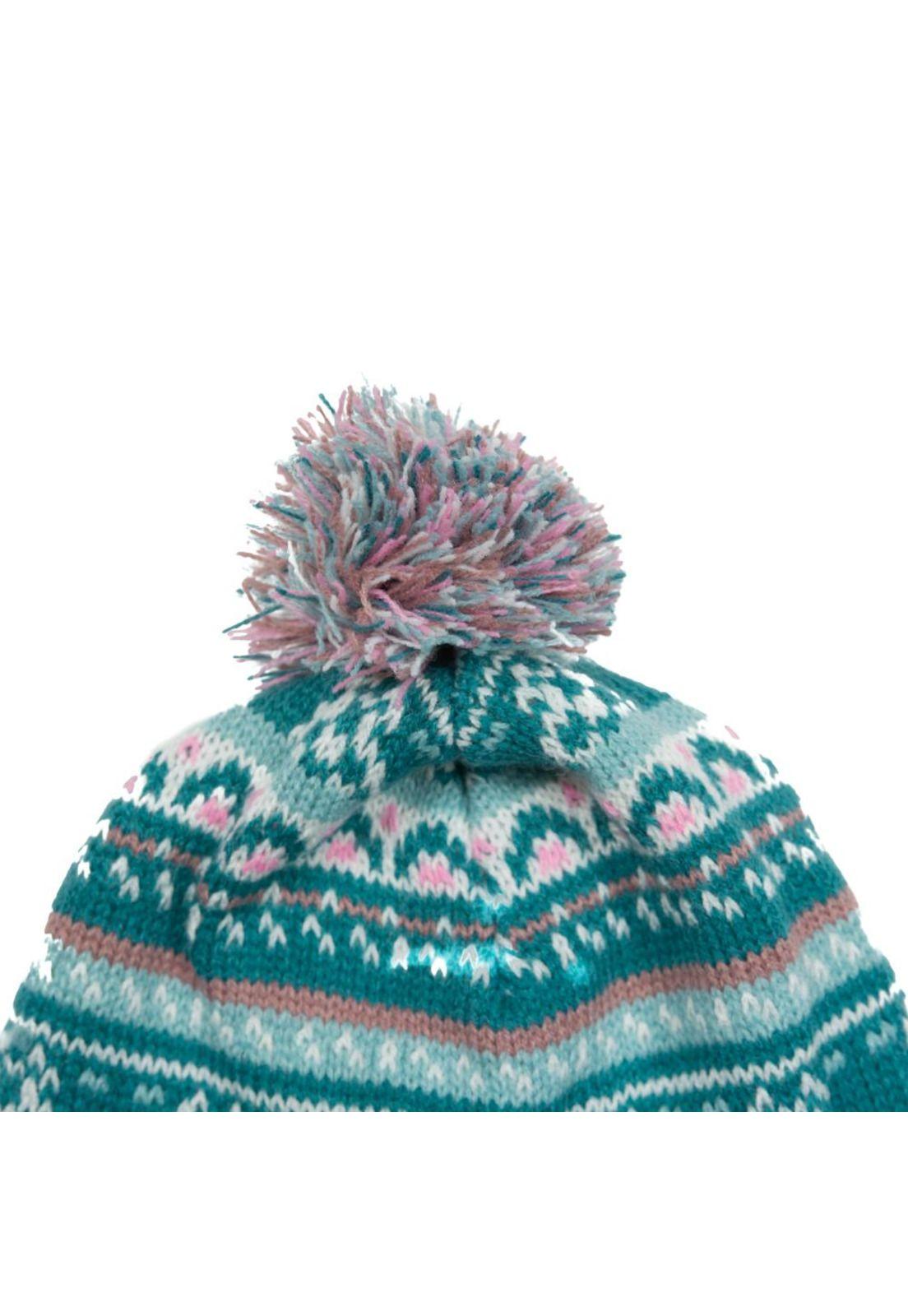Gorro Bebé Niña Orejeras Y Pompón Turquesa Pillin-1