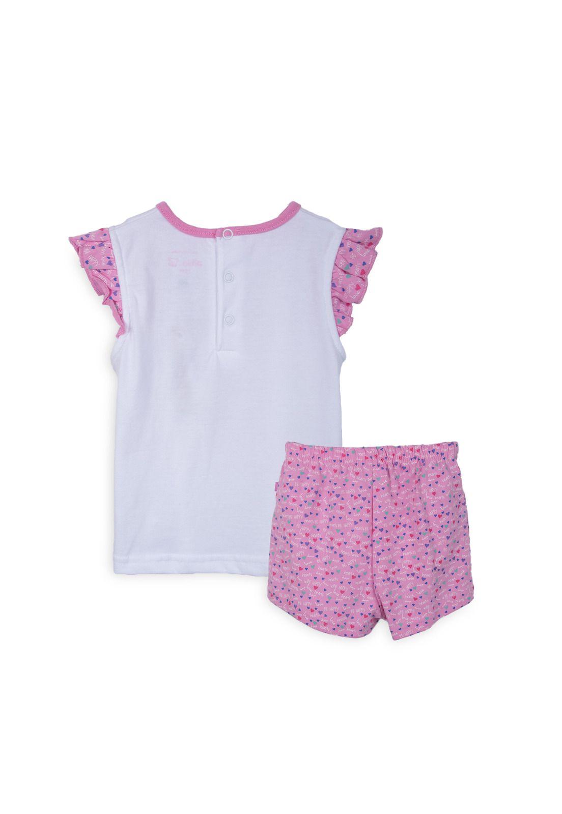 Pijama Bebé Niña Manga Corta Rosado Pillin-1