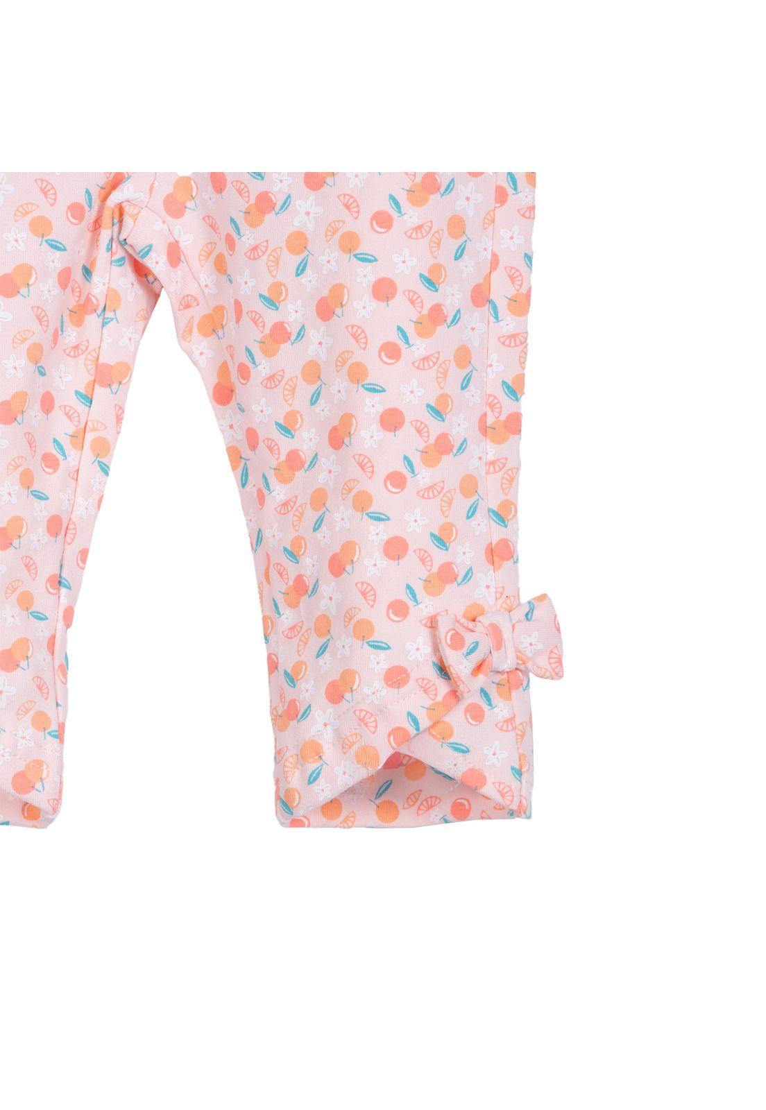 Calza Bebé Niña Elasticado Estampado Frutal Damasco Pillin-2