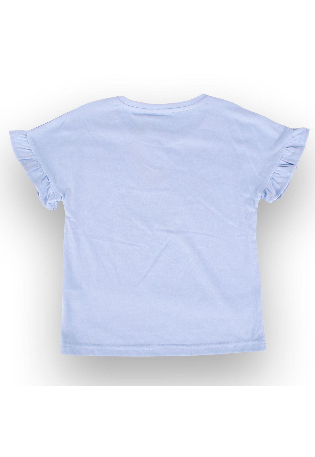 Polera Manga Corta Niña Azul Acero Pillin-3