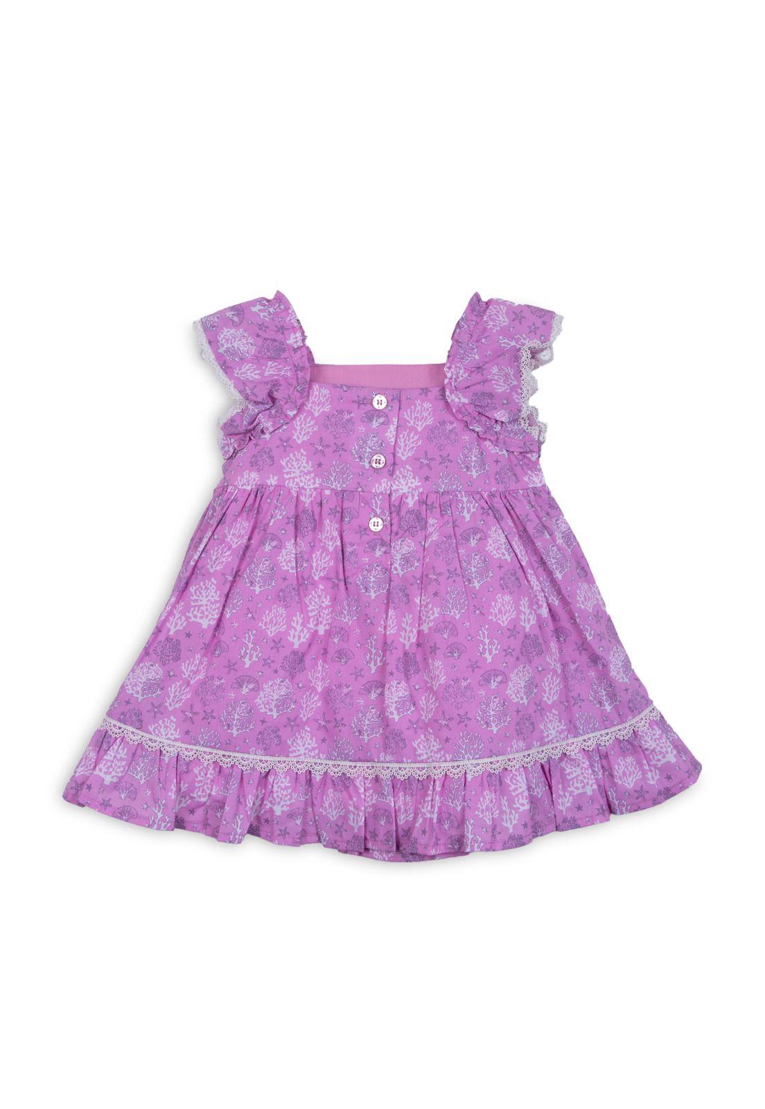 Vestido Bebé Niña con Cintillo Estampado Rosado Pillin-1