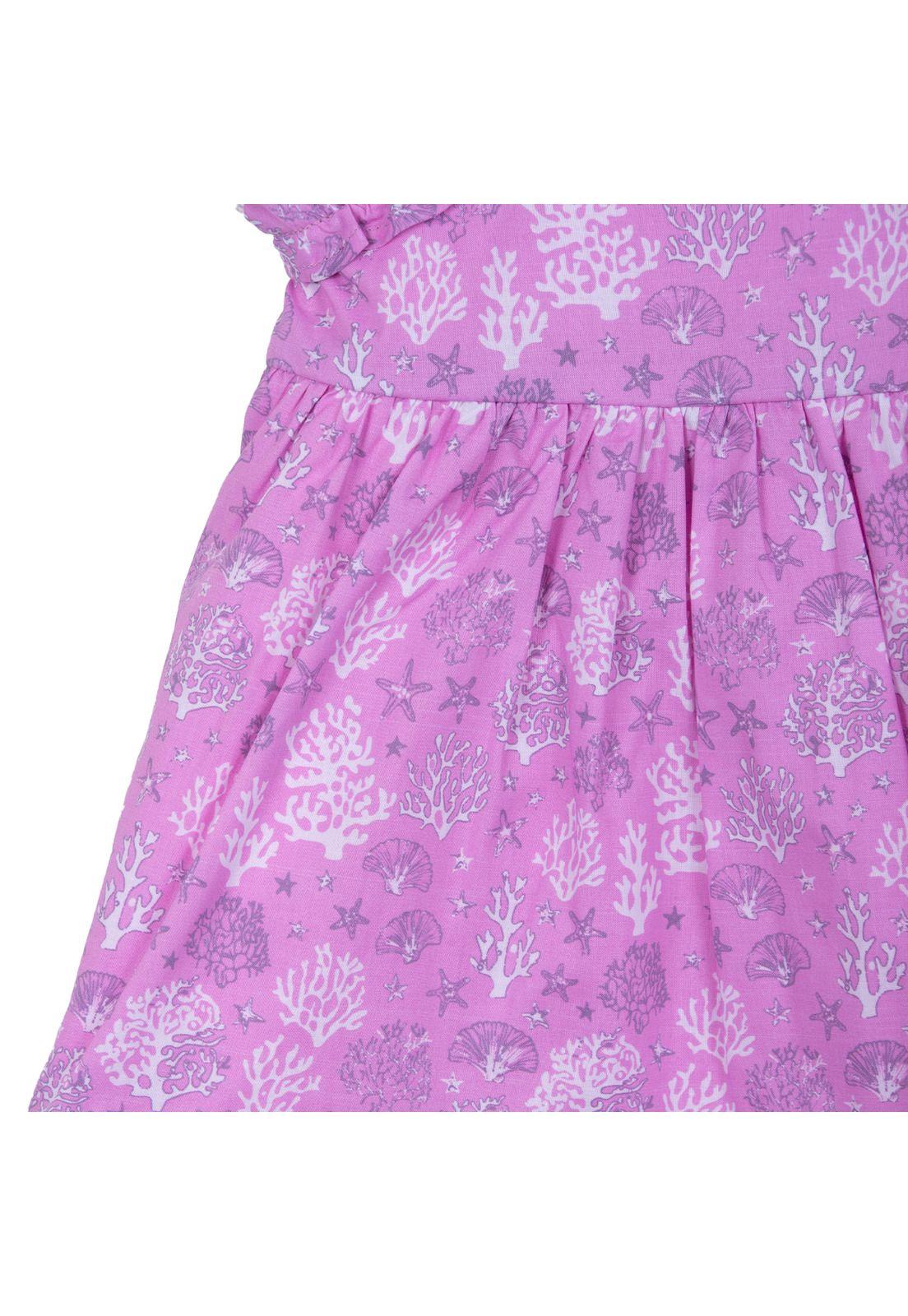 Vestido Bebé Niña con Cintillo Estampado Rosado Pillin-2
