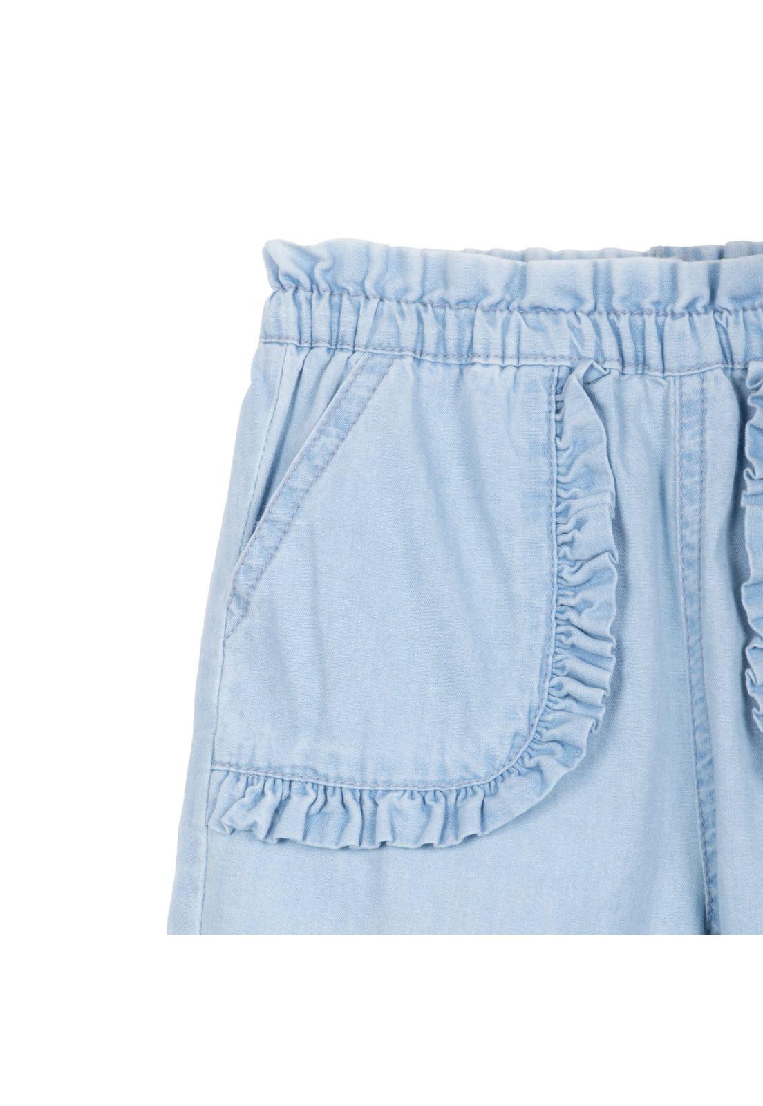 Jeans Bebé Niña Baggy Cintura Elasticada Vuelos Celeste Pillin-2