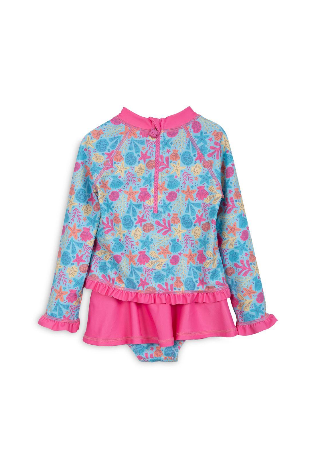 Traje de Baño Bebé Niña 2 Piezas Protección UV Fucsia Pillin-1