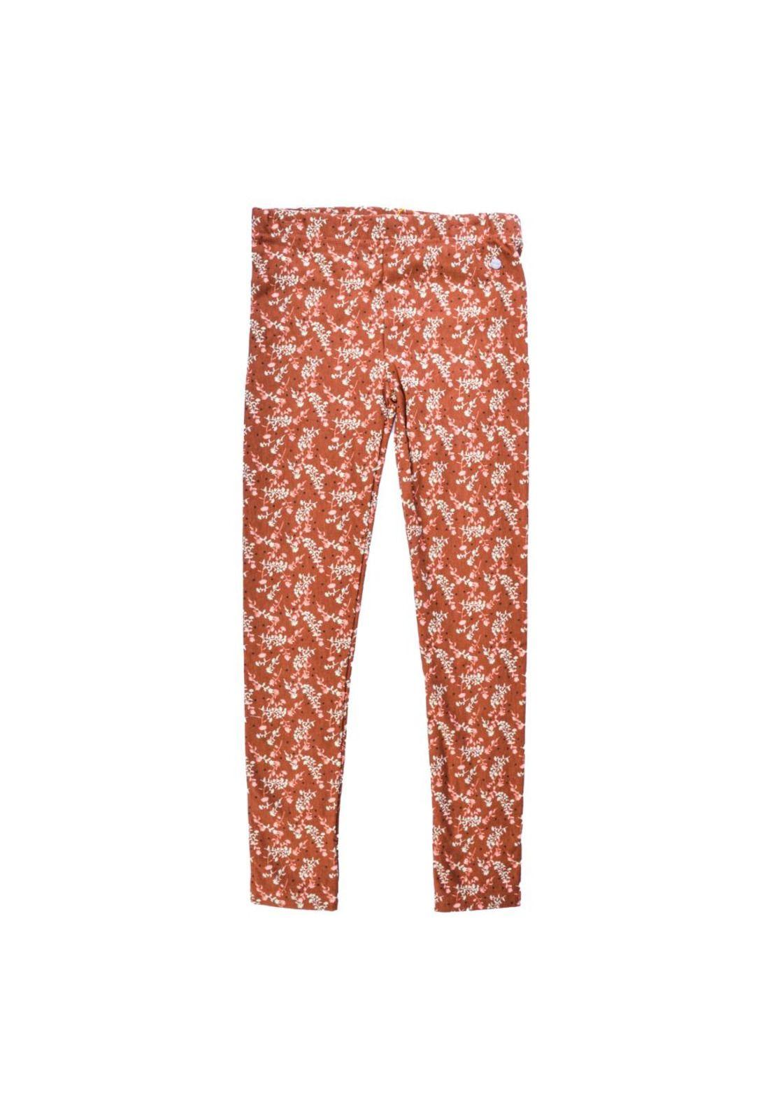 Calza Larga Estampada Niña Café Pillin-0