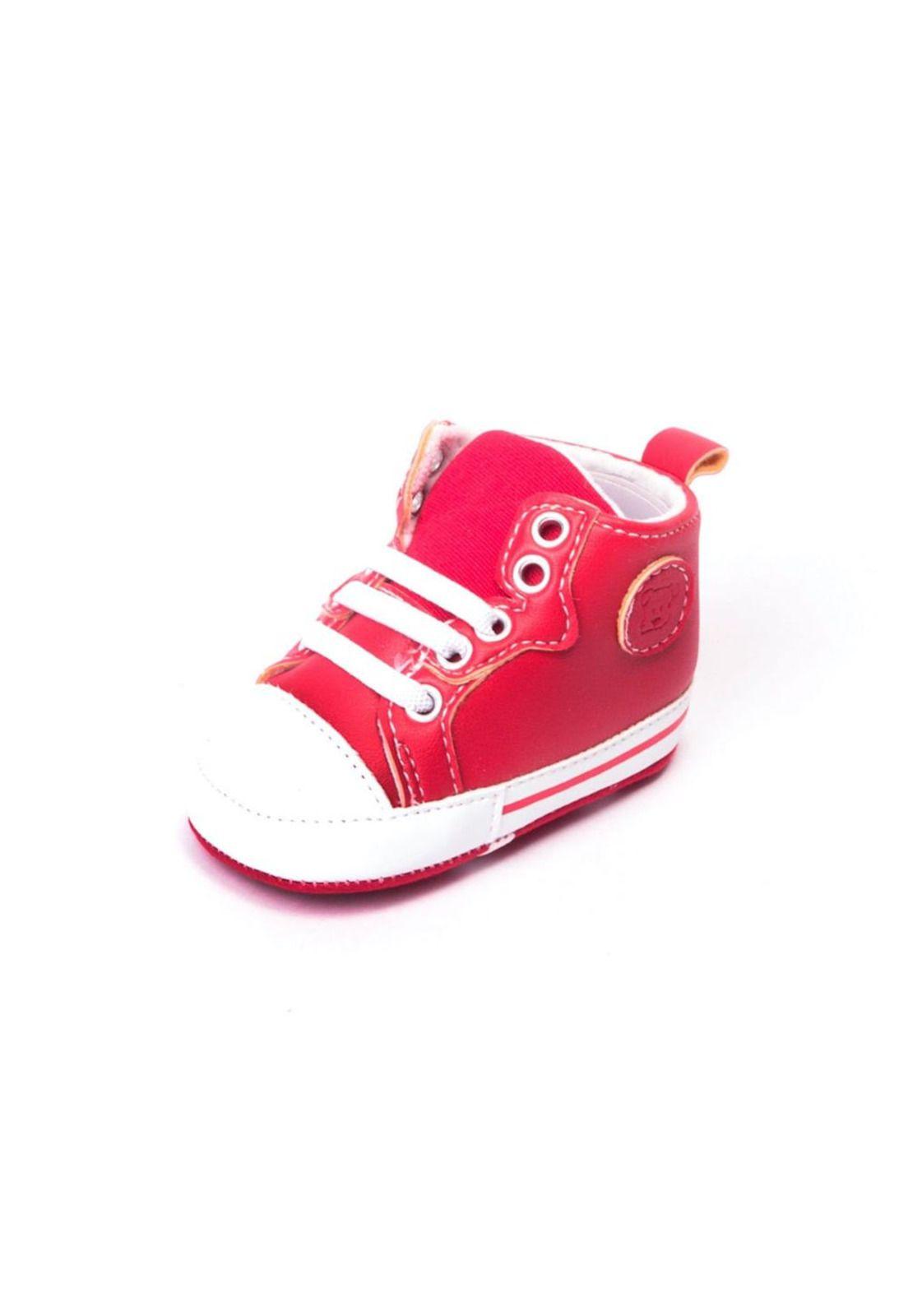Zapatilla Bebé Algodón Invierno Niño Rojo-0