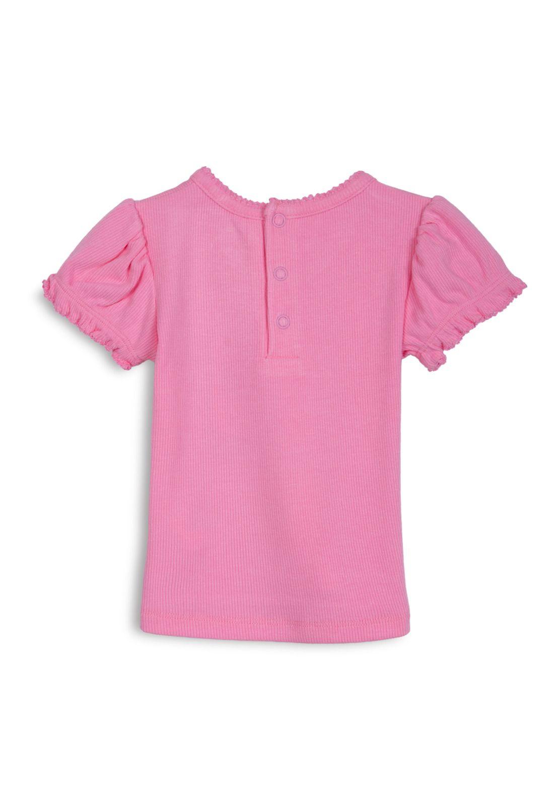 Polera Bebé Niña Manga Corta Globo Cintas Rosado Pillin-1