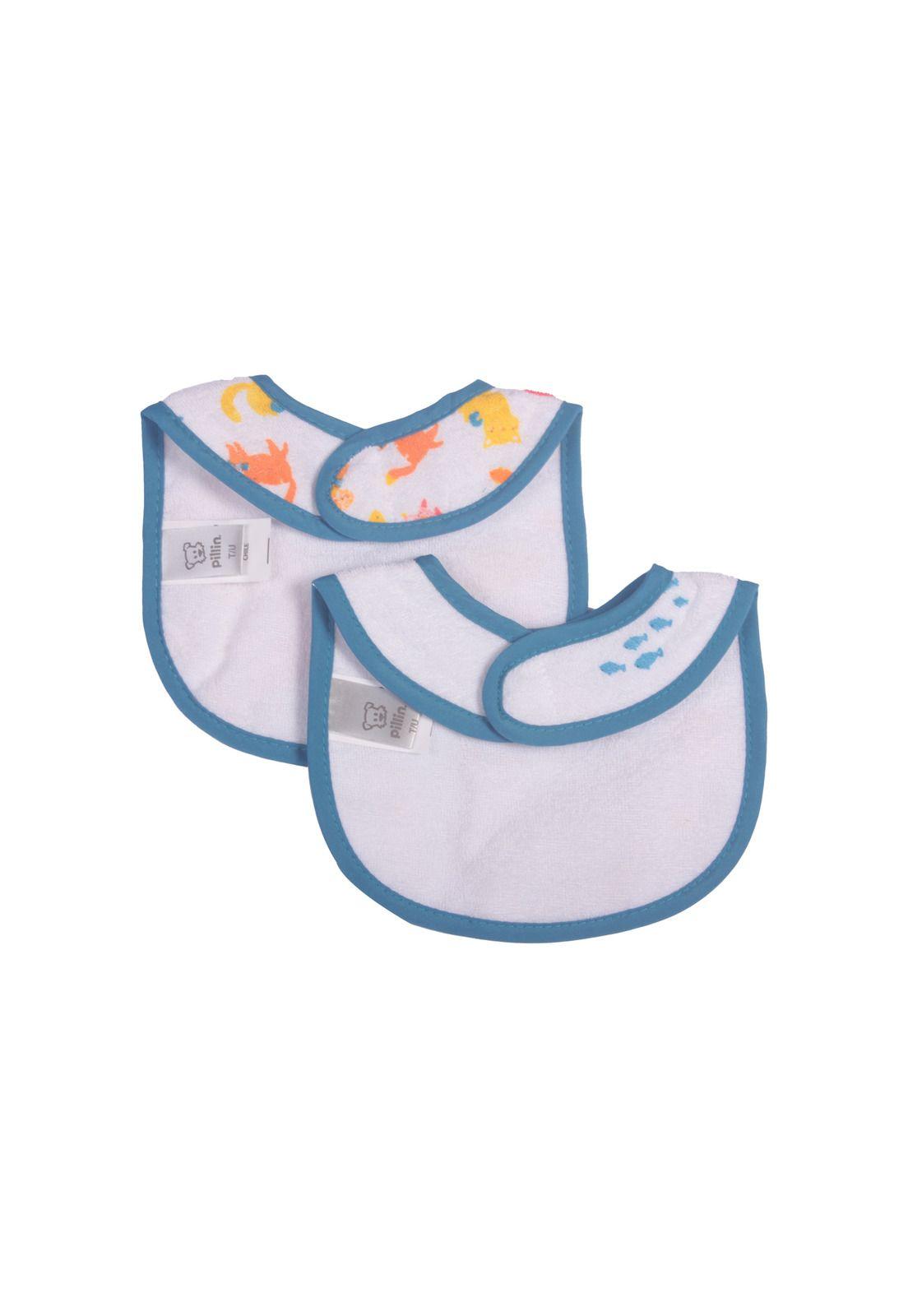  Set 2 Pzas Babero Bebe Niño Multicolor Pillín-1