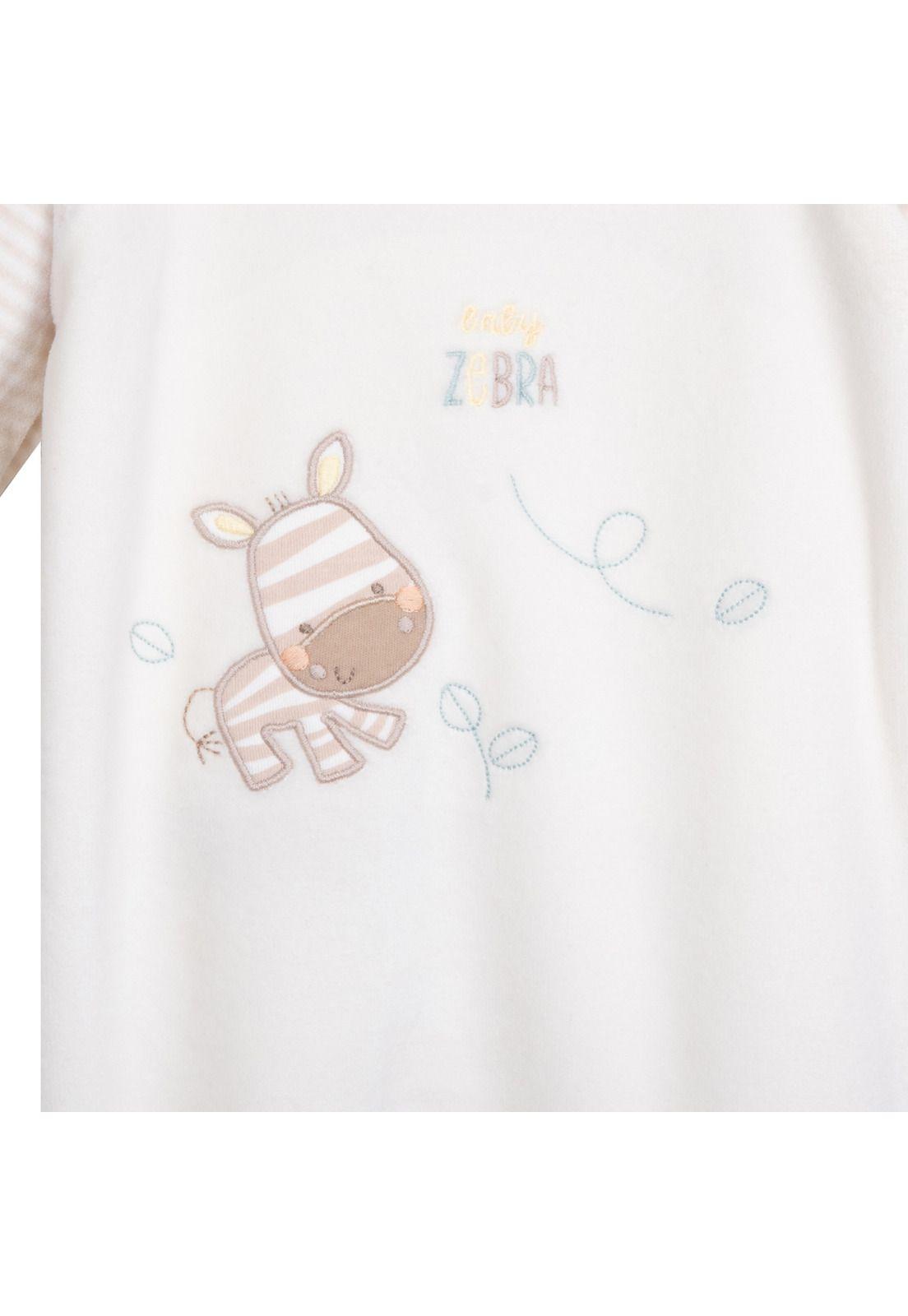 Osito Plush Recién Nacido Unisex Diseño Cebra Arena-3