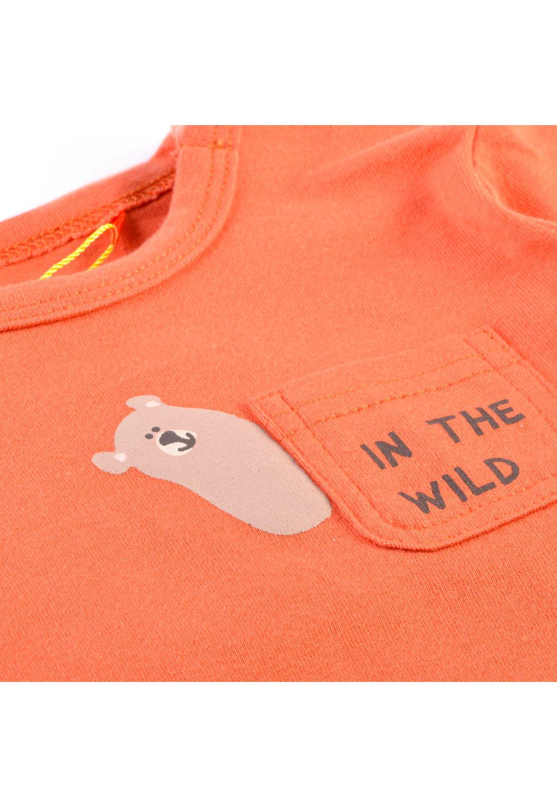 Polera Manga Larga Bebé Niño Terracota Pillin-2