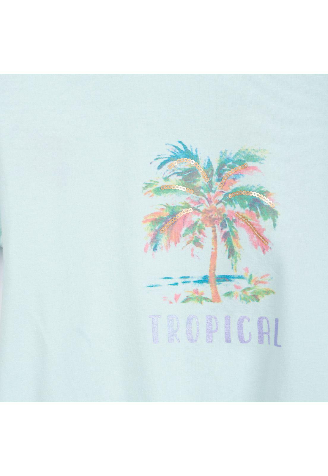 Polera Niña Manga Corta con Amarra Delantera Aqua Pillin-2