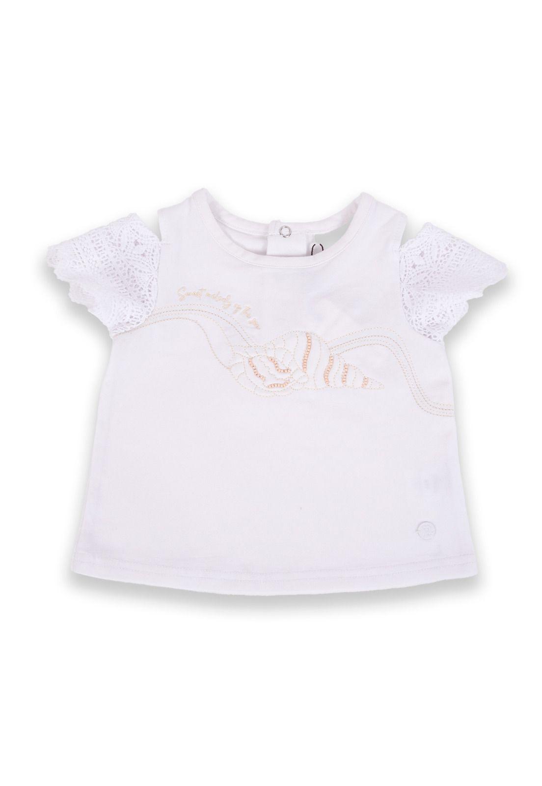 Polera Bebé Niña Blanco Pillin-0