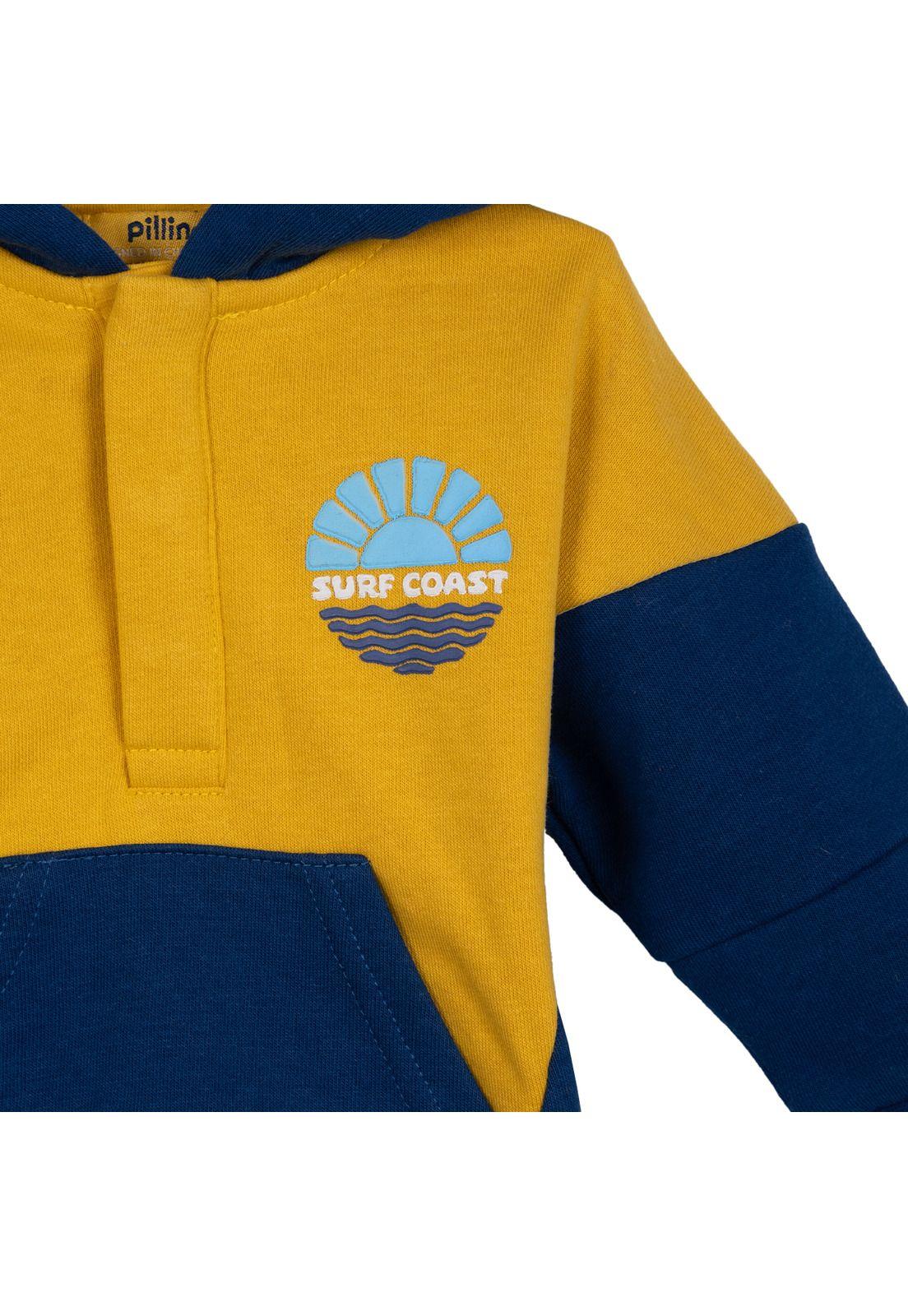 Buzo Bebé Niño con Capucha Azul Pillin-2