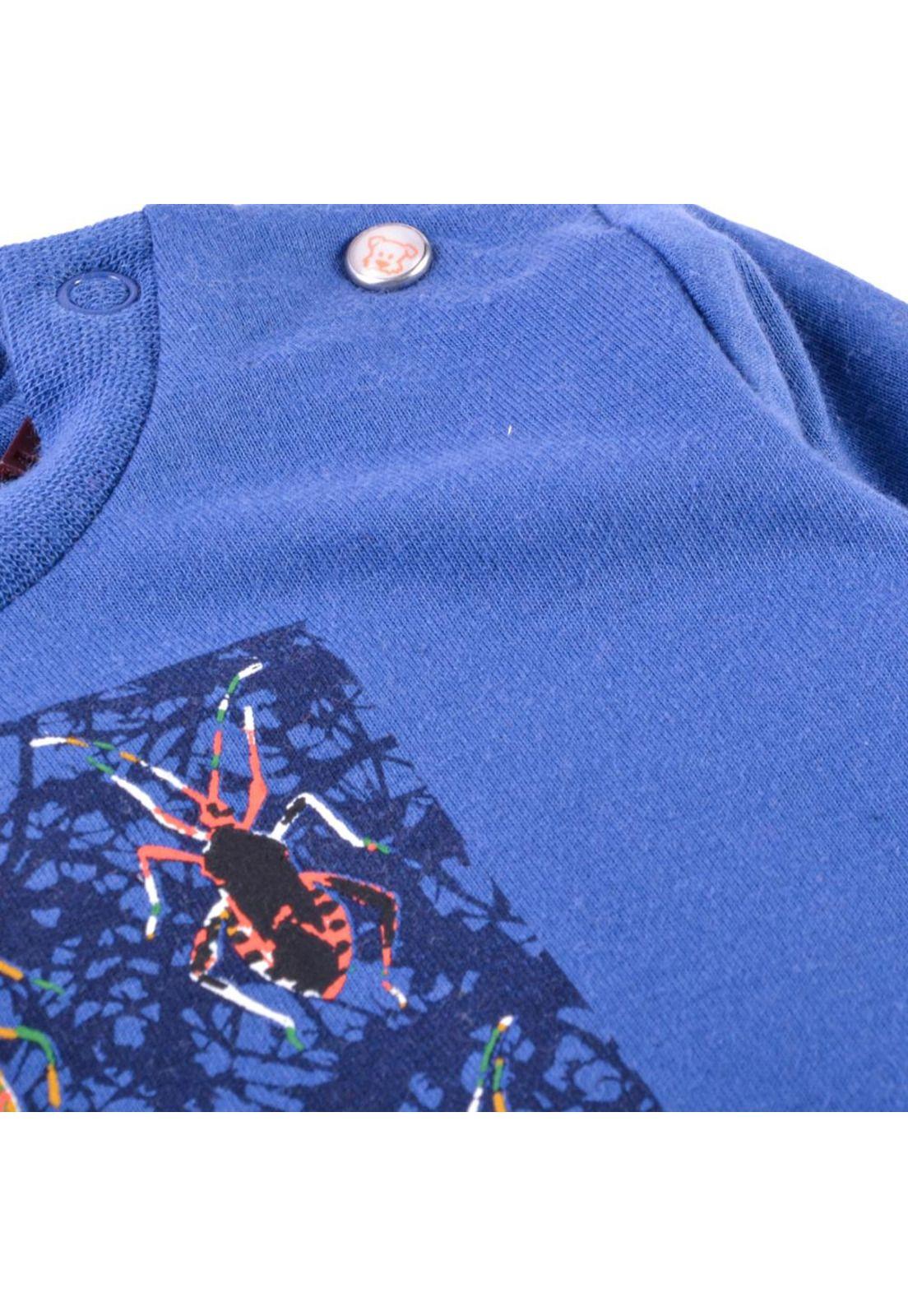 Polera Manga Larga Bebé Niño Azul Pillin-2