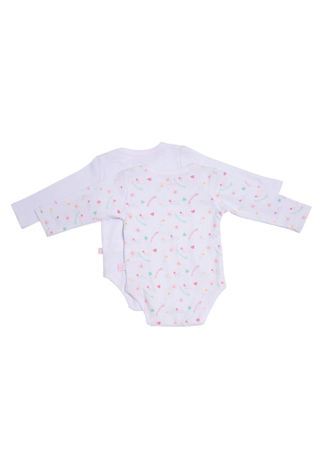 Pack 2 Body Bebé Niña Blanco Pillín-2