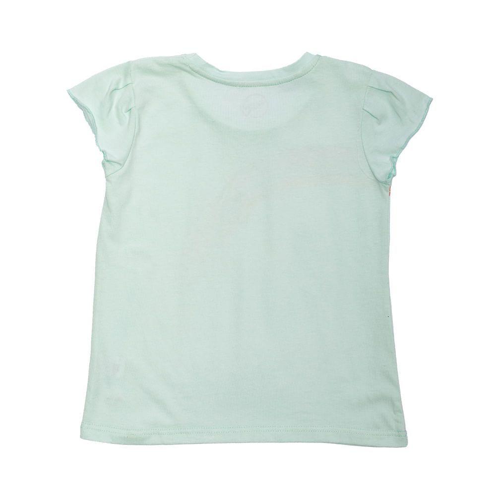 Polera Manga Corta Niña Turquesa Pillin-1