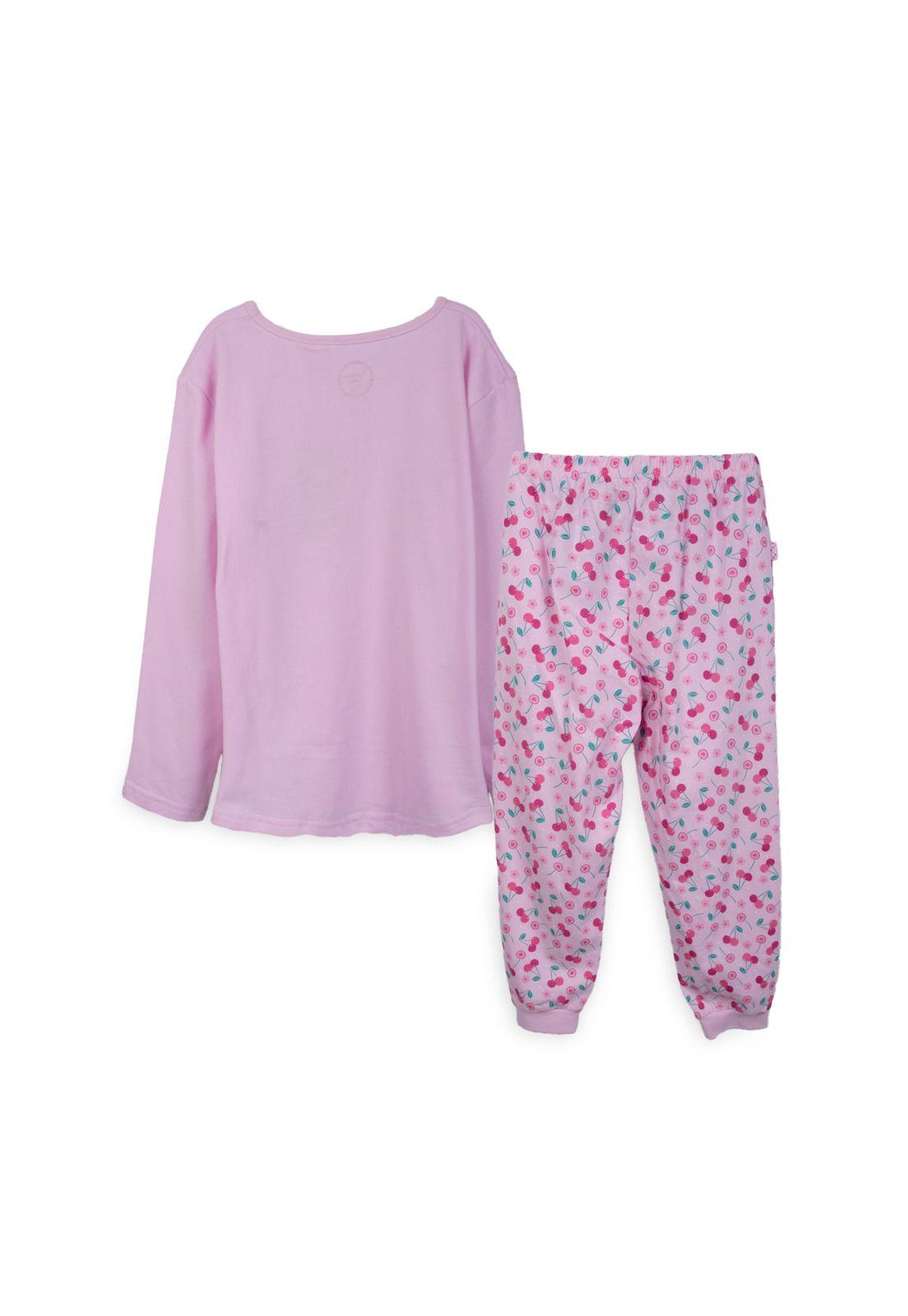 Pijama Niña Manga Larga Rosado Pillin-1