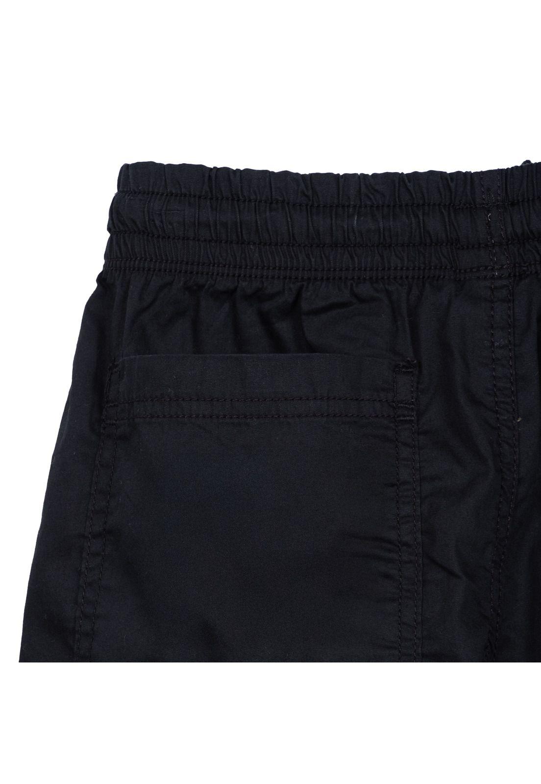 Bermuda Niño Cargo Cintura Ajustable Negro Pillin-3