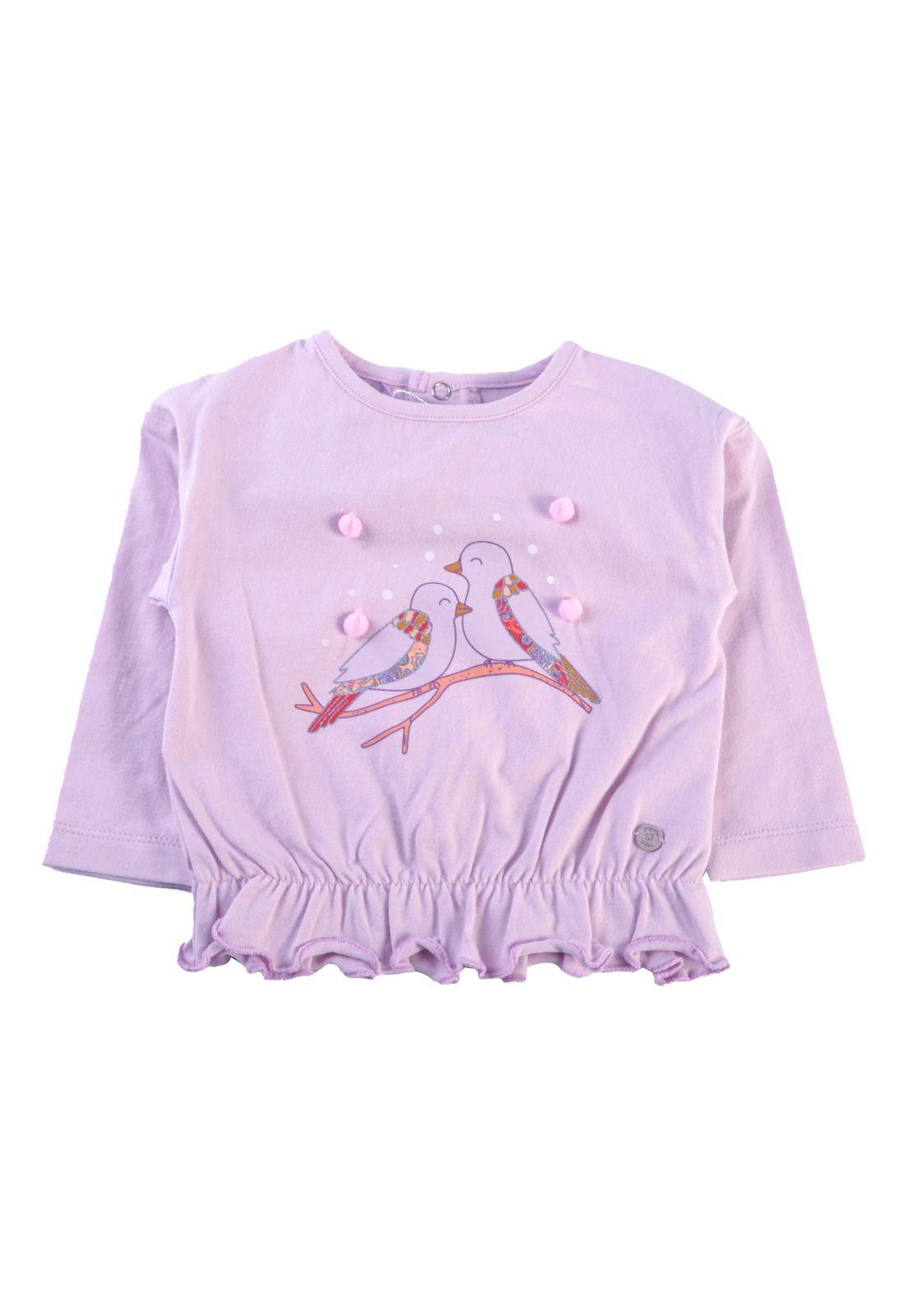 Polera Manga Larga Bebé Niña Rosado Pillin-1