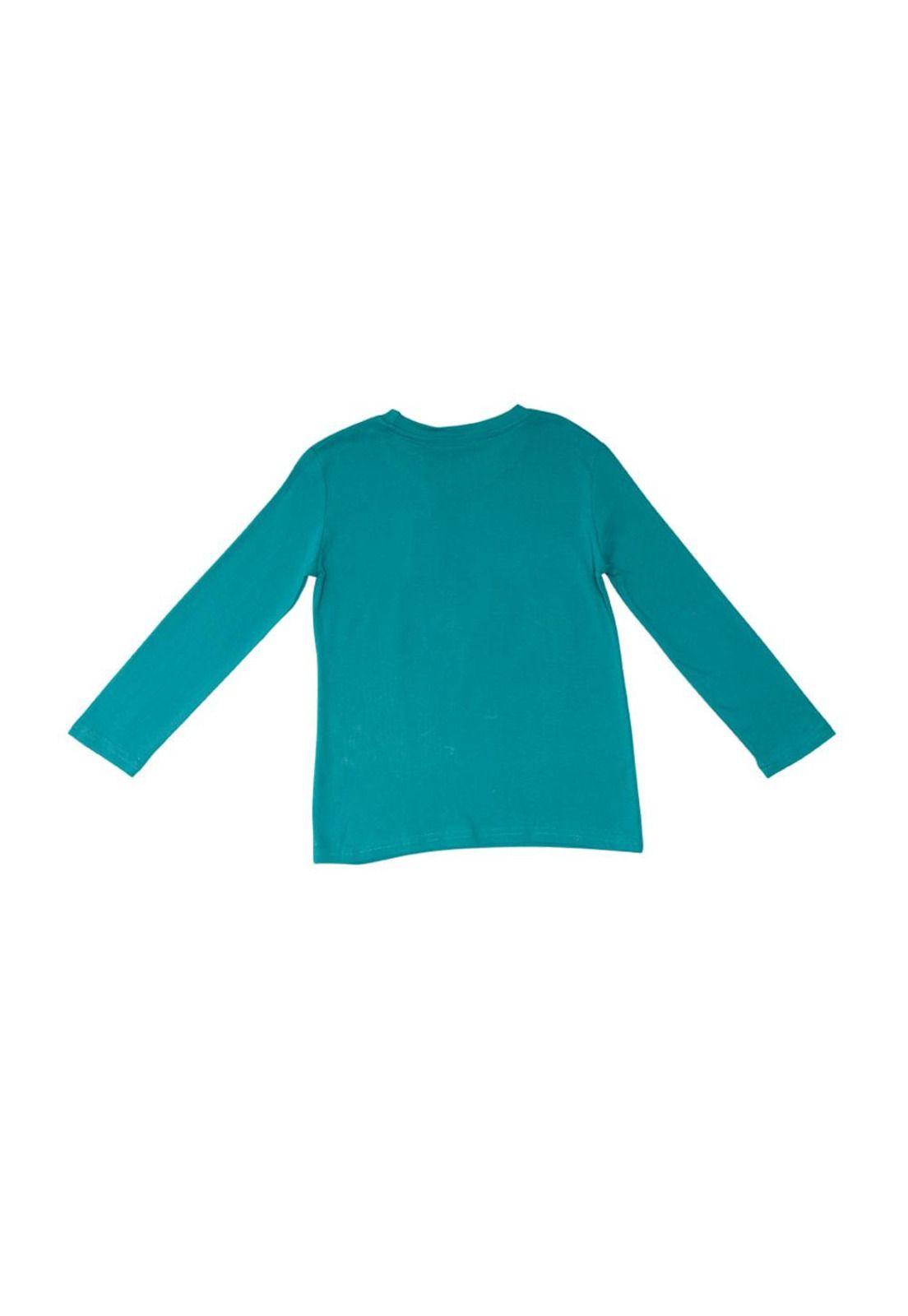 Polera Manga Larga Niño Verde Pillin-1