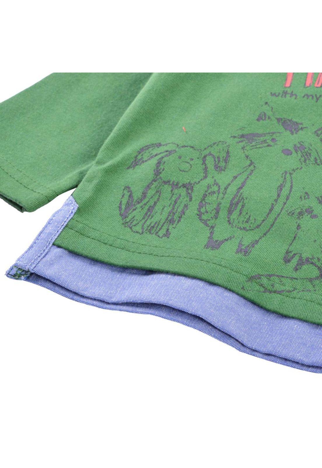 Polera Manga Larga Bebé Niño Verde Pillin-1