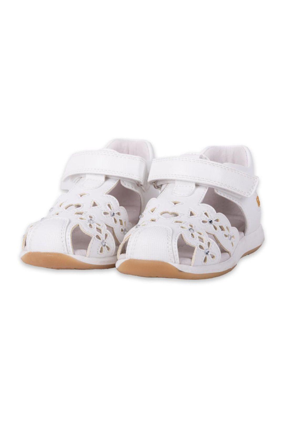 Sandalias Clasico Bebe Niña Blanco Pillin-0