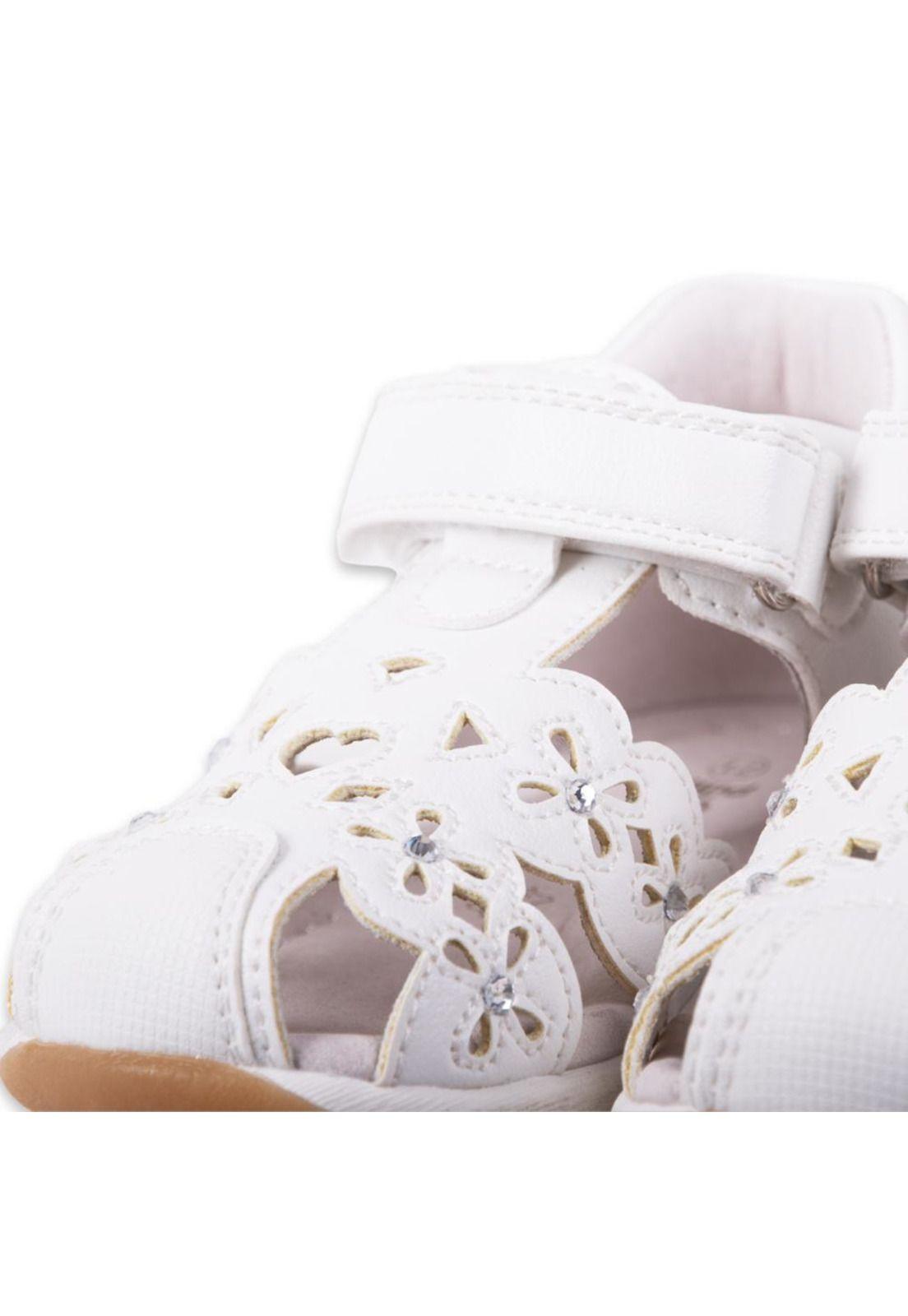 Sandalias Clasico Bebe Niña Blanco Pillin-4
