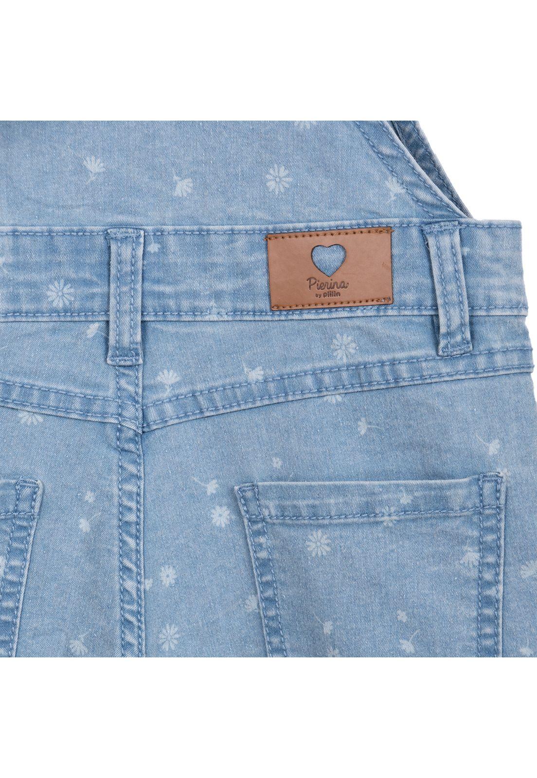 Jardinera Niña Falda Short Corazón Denim Pillin-3