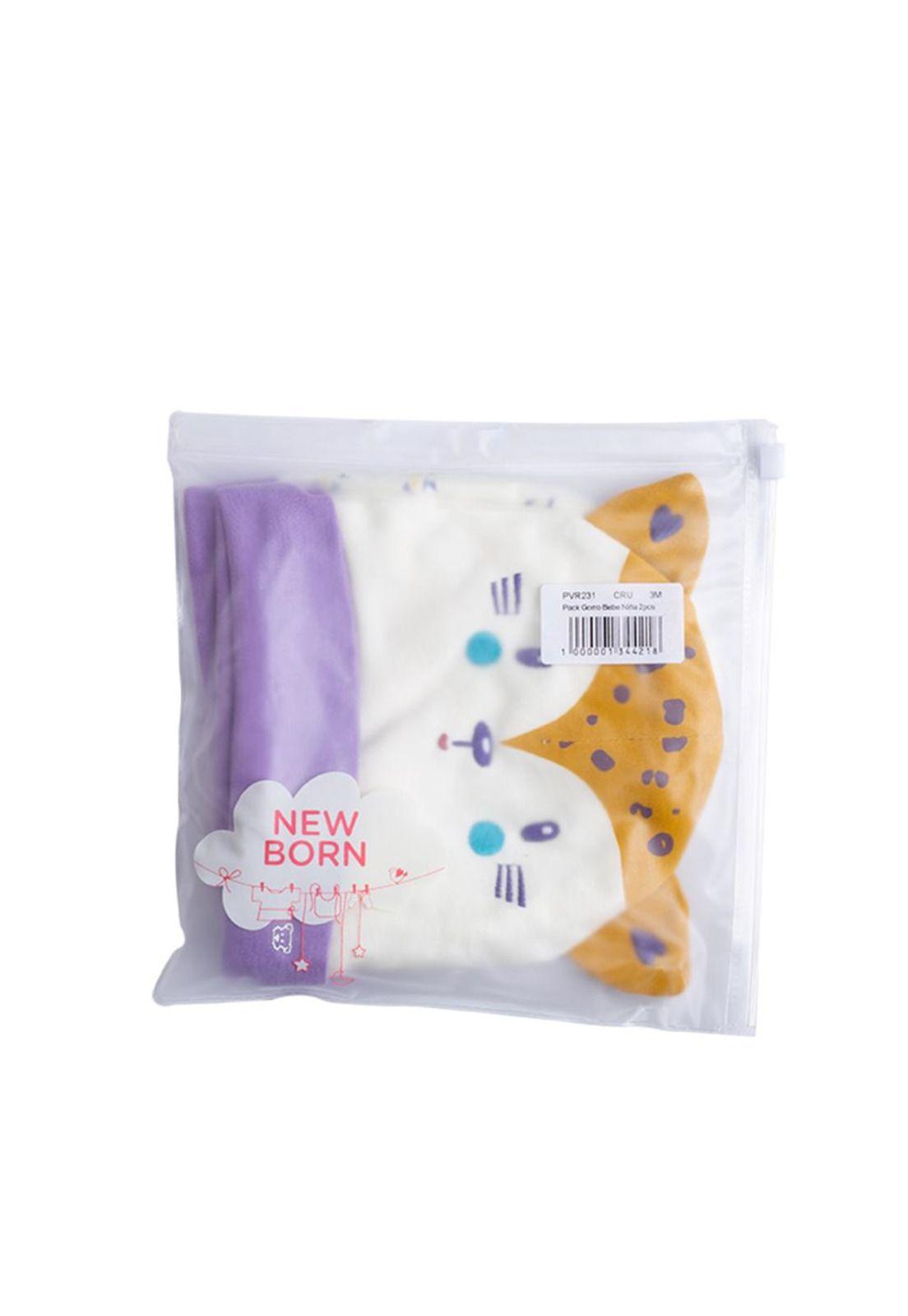 Pack Gorro Bebe 2Pcs Niña Crudo Pillín-0