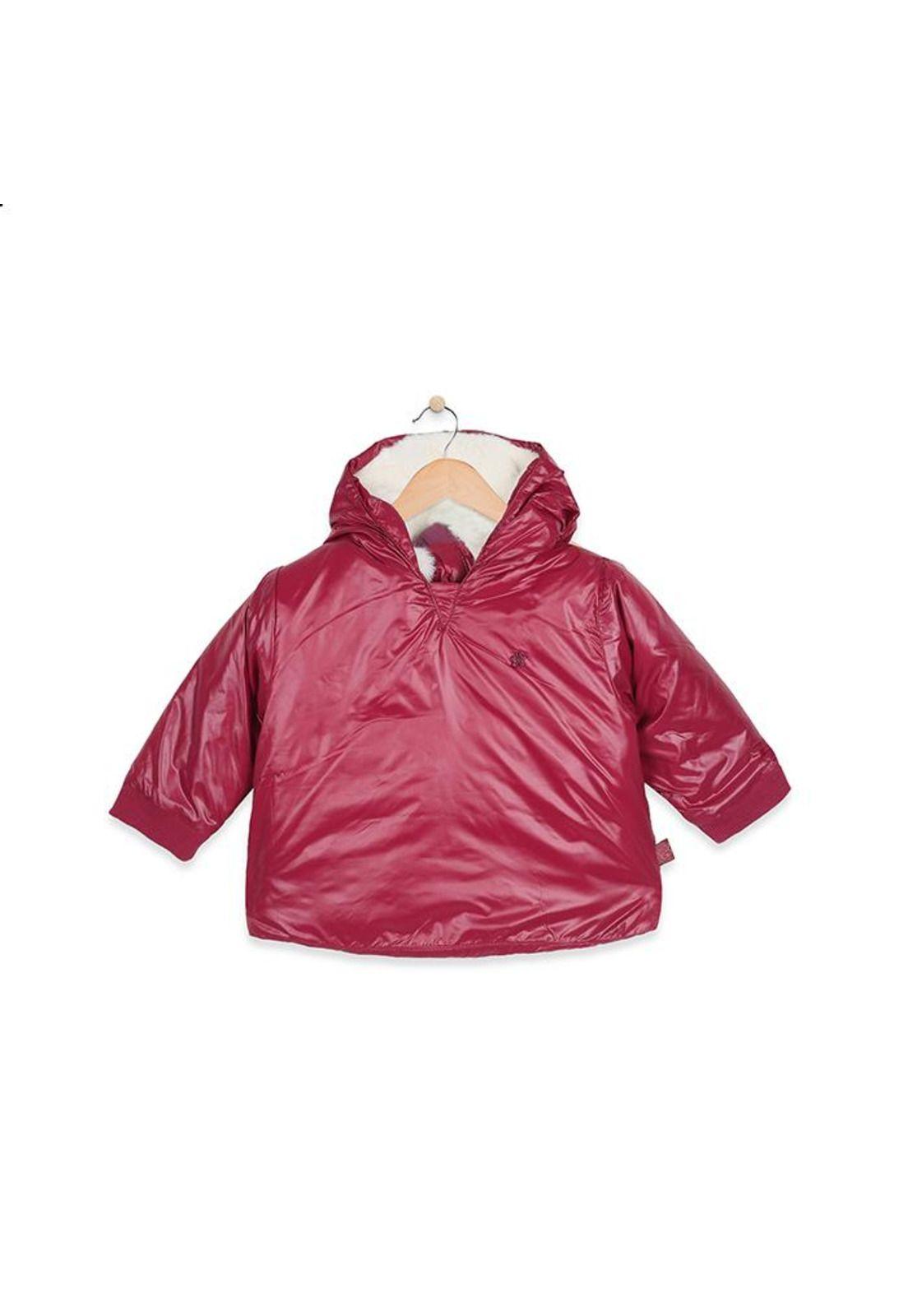Chaqueta New Born Bebe Algodón Invierno Niña Burdeo-0