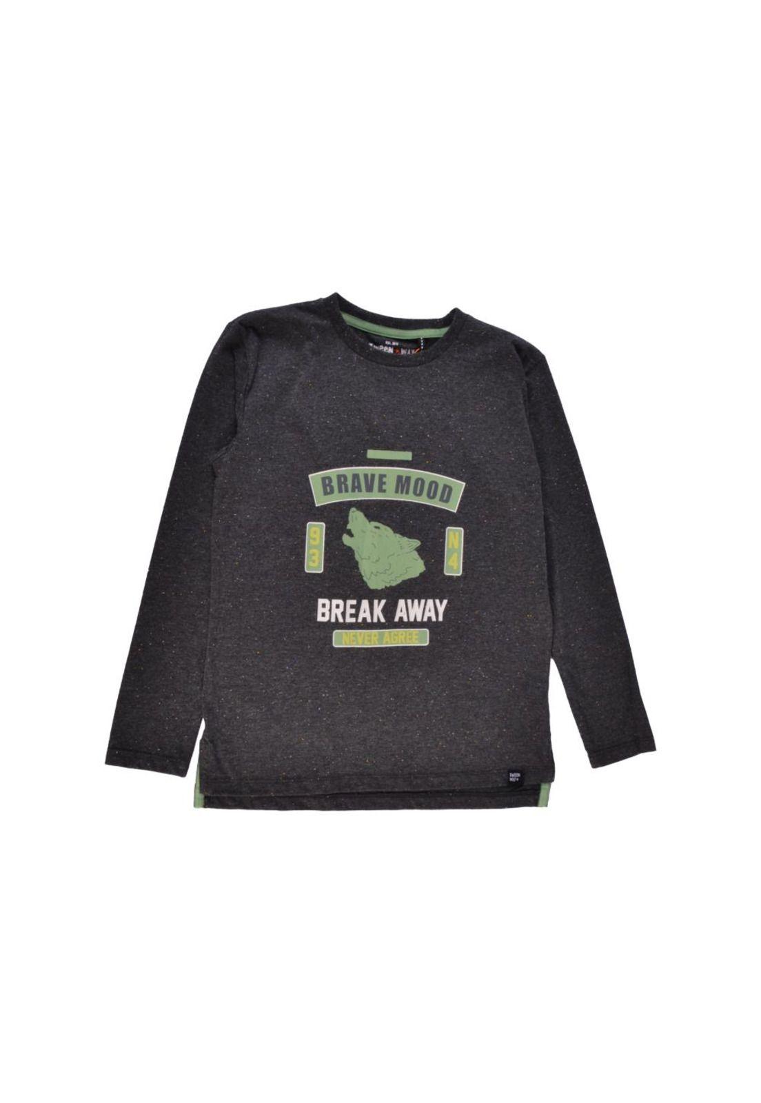 Polera Manga Larga Niño Gris oscuro Pillin-0