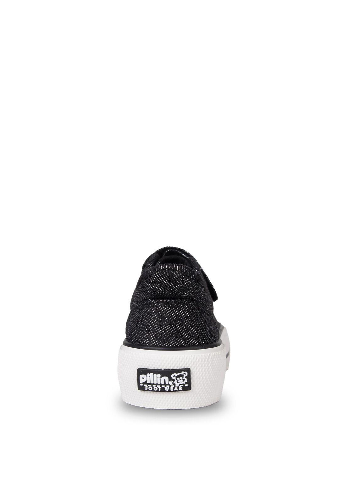 Zapatilla Niña de Lona con Charm y Brillos Negro Pillin-2