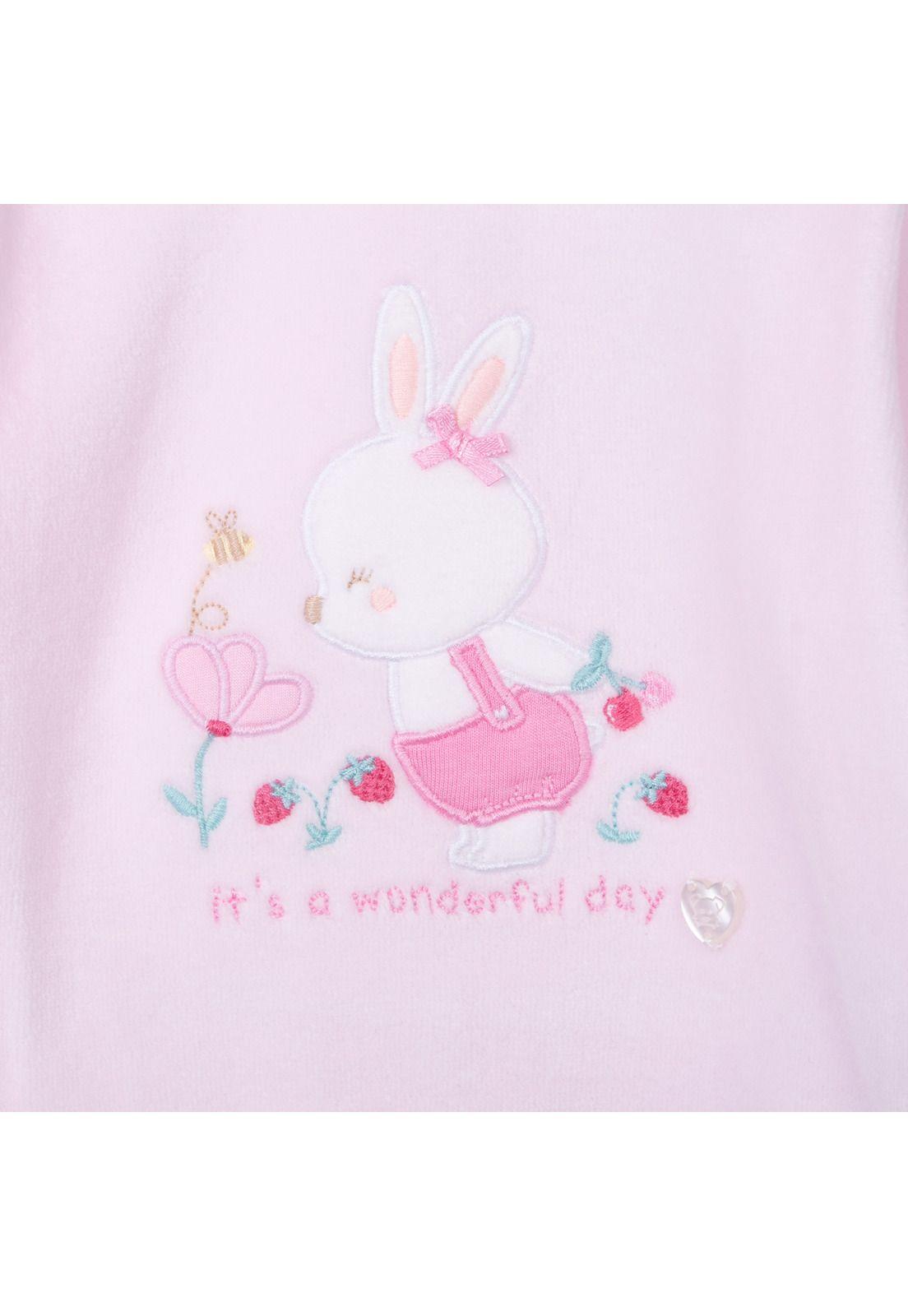 Conjunto Plush Recién Nacido Niña Broches Vuelos Rosado Pillin-2
