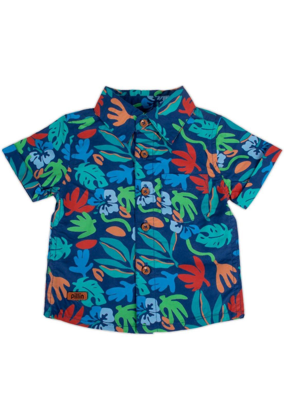 Camisa Bebe Niño Azul Pillin-0