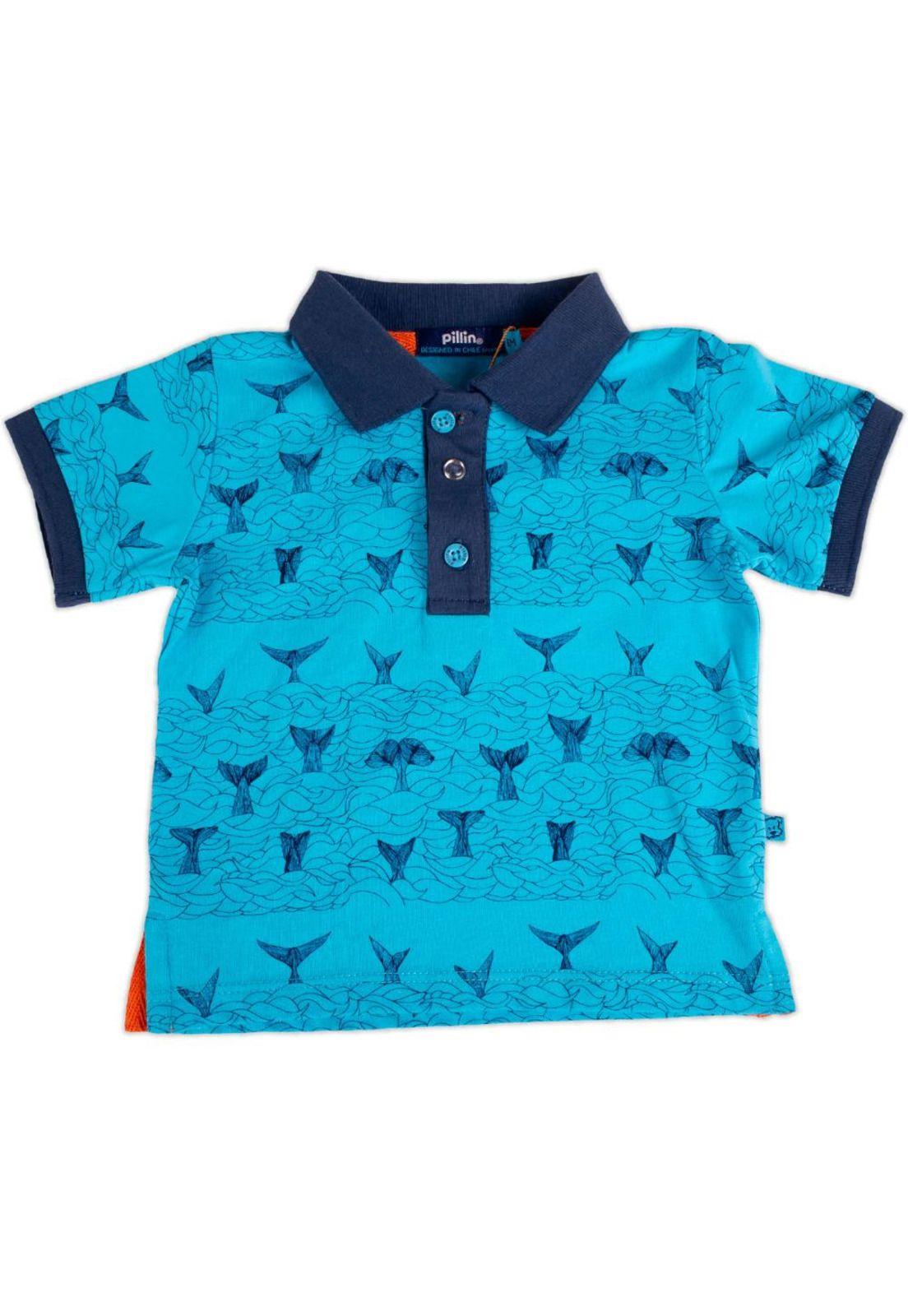 Polera Bebe Niño Turquesa Pillin-0