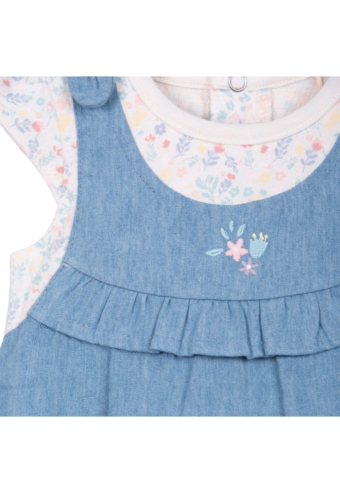 Mameluco Recién Nacido Niña con Vestido Celeste Pillin-2