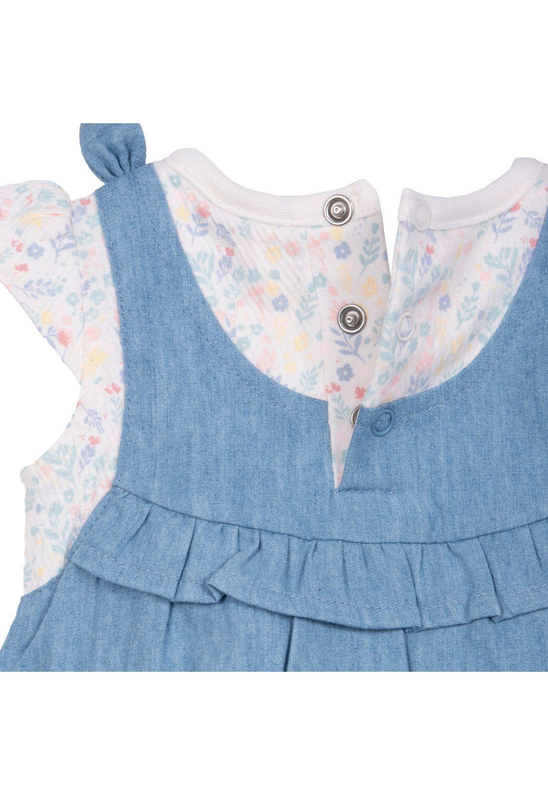 Mameluco Recién Nacido Niña con Vestido Celeste Pillin-4