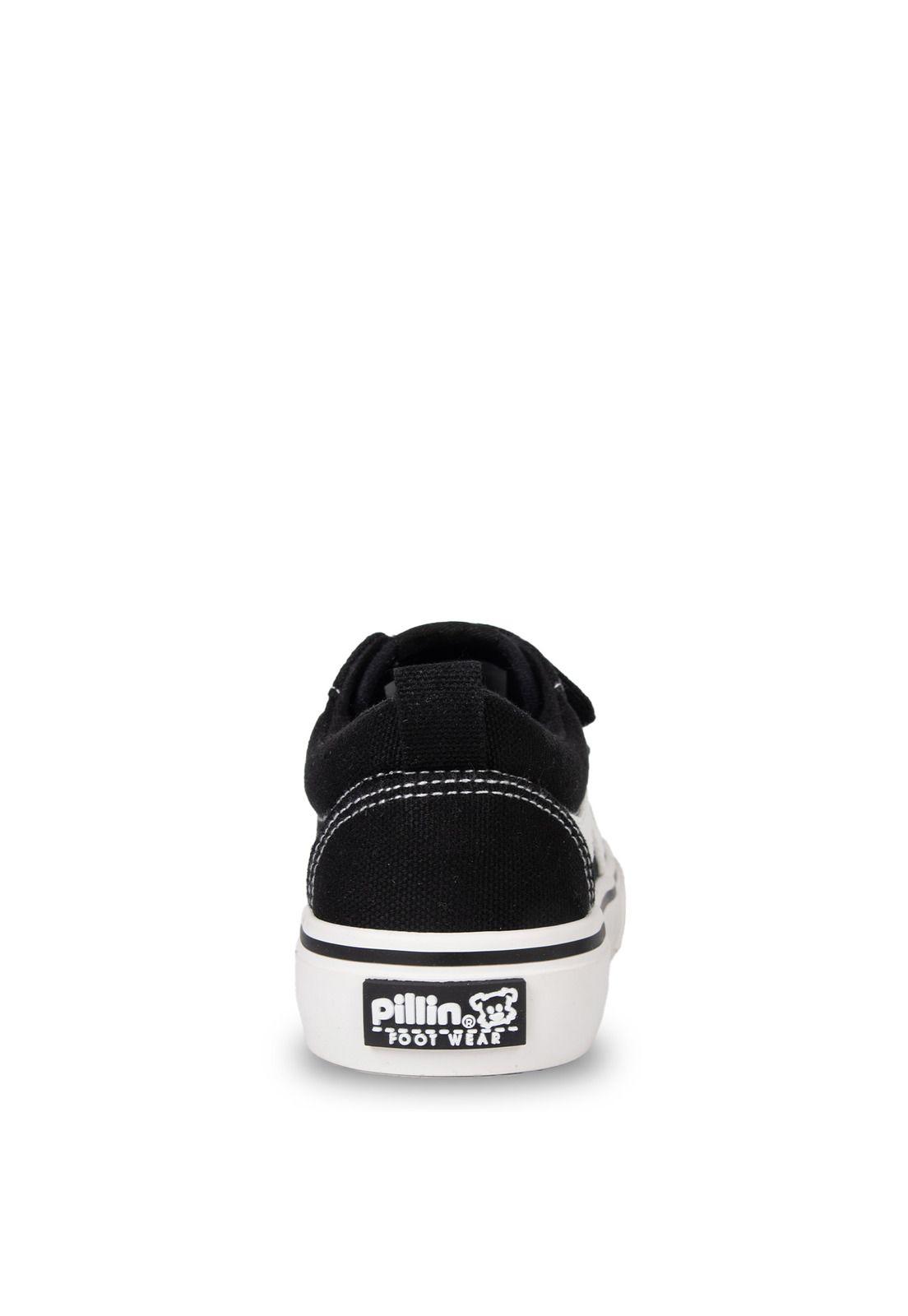Zapatilla Niño de Lona Velcros Ajustables Negro Pillin-3