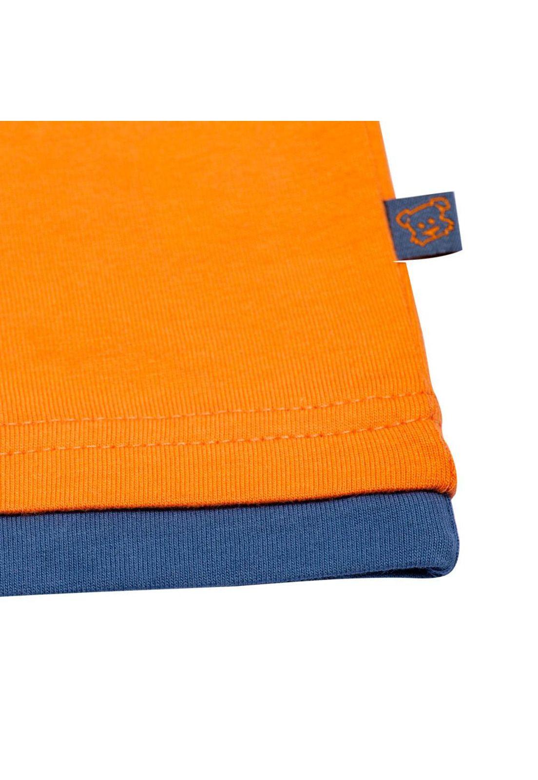Polera Bebé Algodón Verano Niño Naranja-2