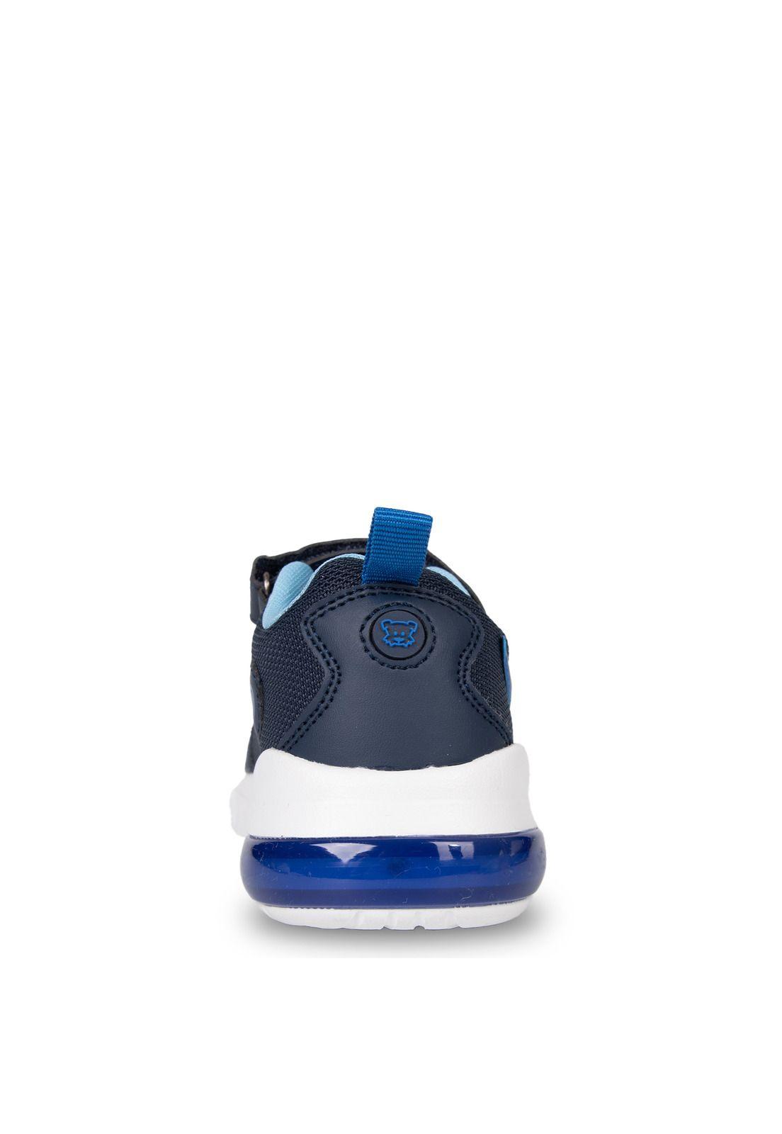 Zapatilla Bebé Niño con Luces Dinosaurio Azul Pillin-3
