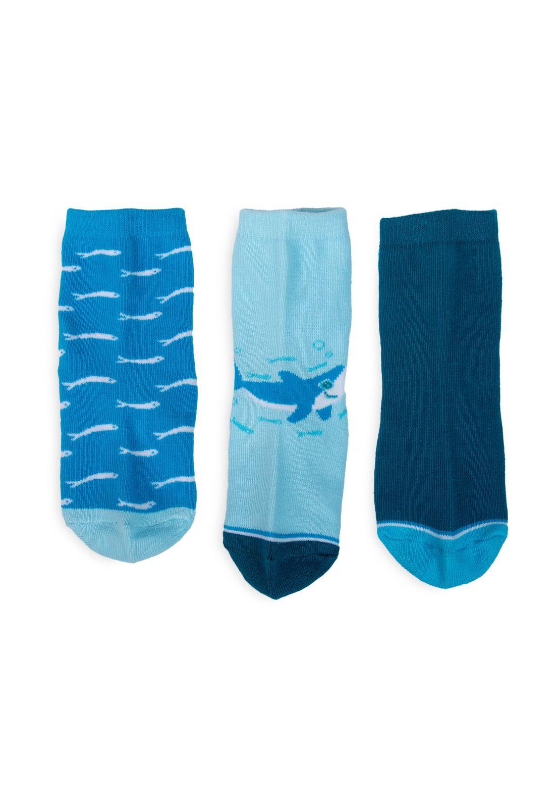 Pack de 3 Calcetines Bebé Niño Algodón Diseño Marino Surtido Pillin-2
