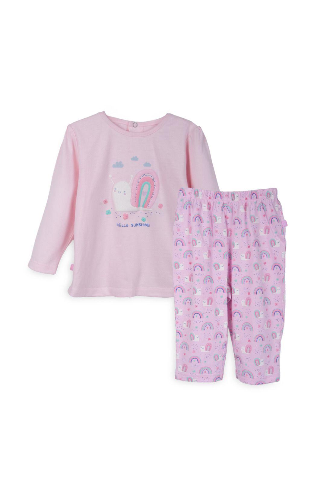 Pijama Bebé Niña Rosado Pillin-0
