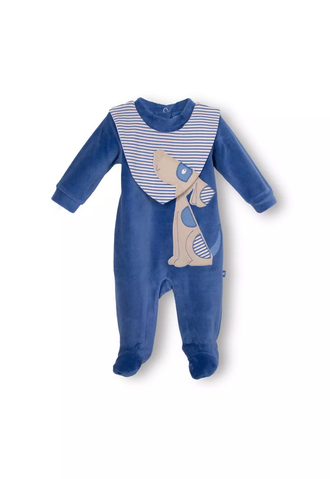 Osito Plush Recién Nacido Niño con Babero Perrito Azul Pillin-0