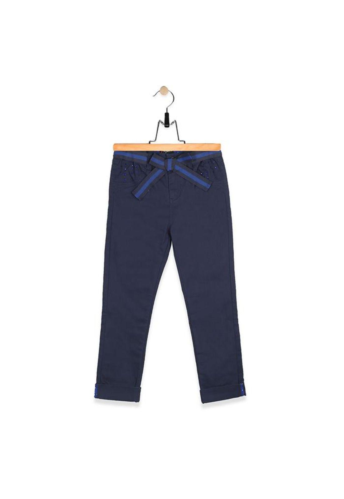 Pantalon Algodón Invierno Niña Celeste-0