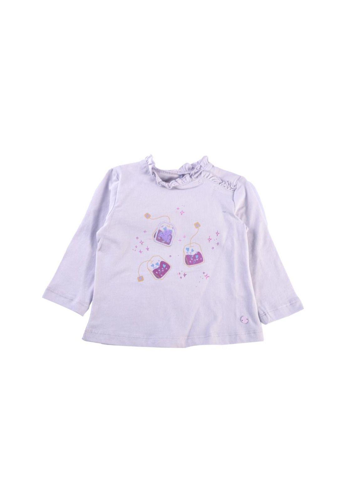 Polera Manga Larga Bebé Niña Lila Pillin-0
