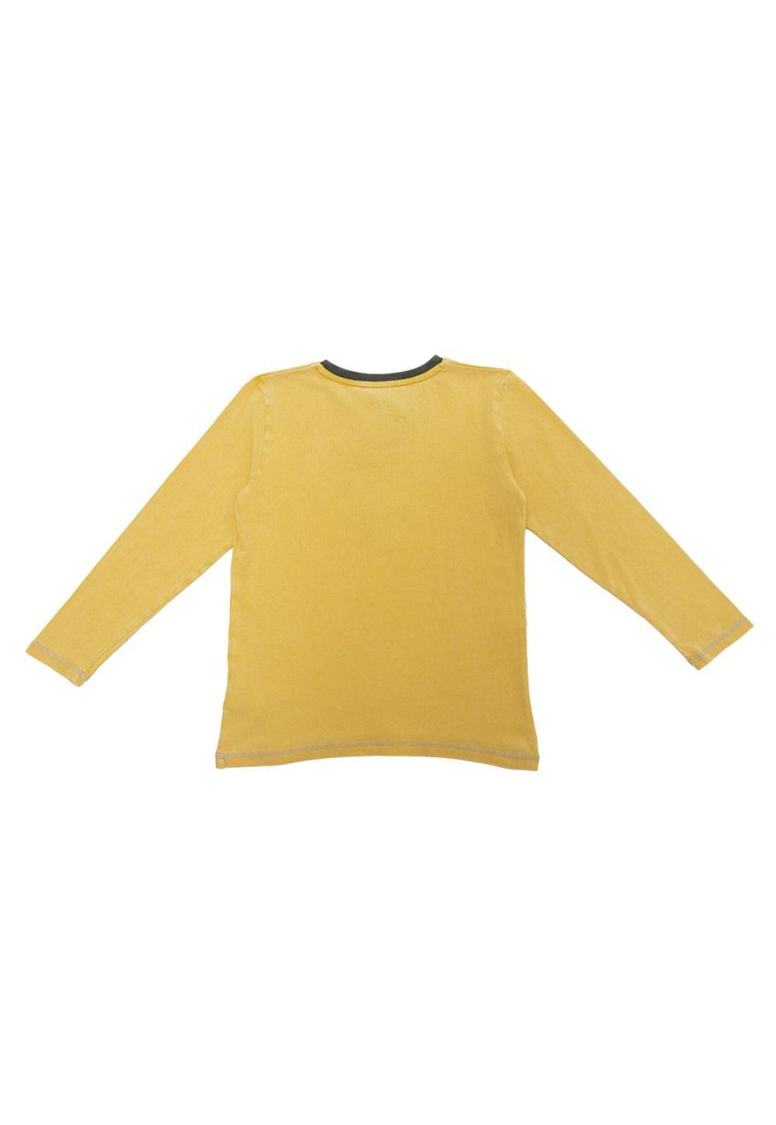 Polera Manga Larga Niño Mostaza Pillin-2