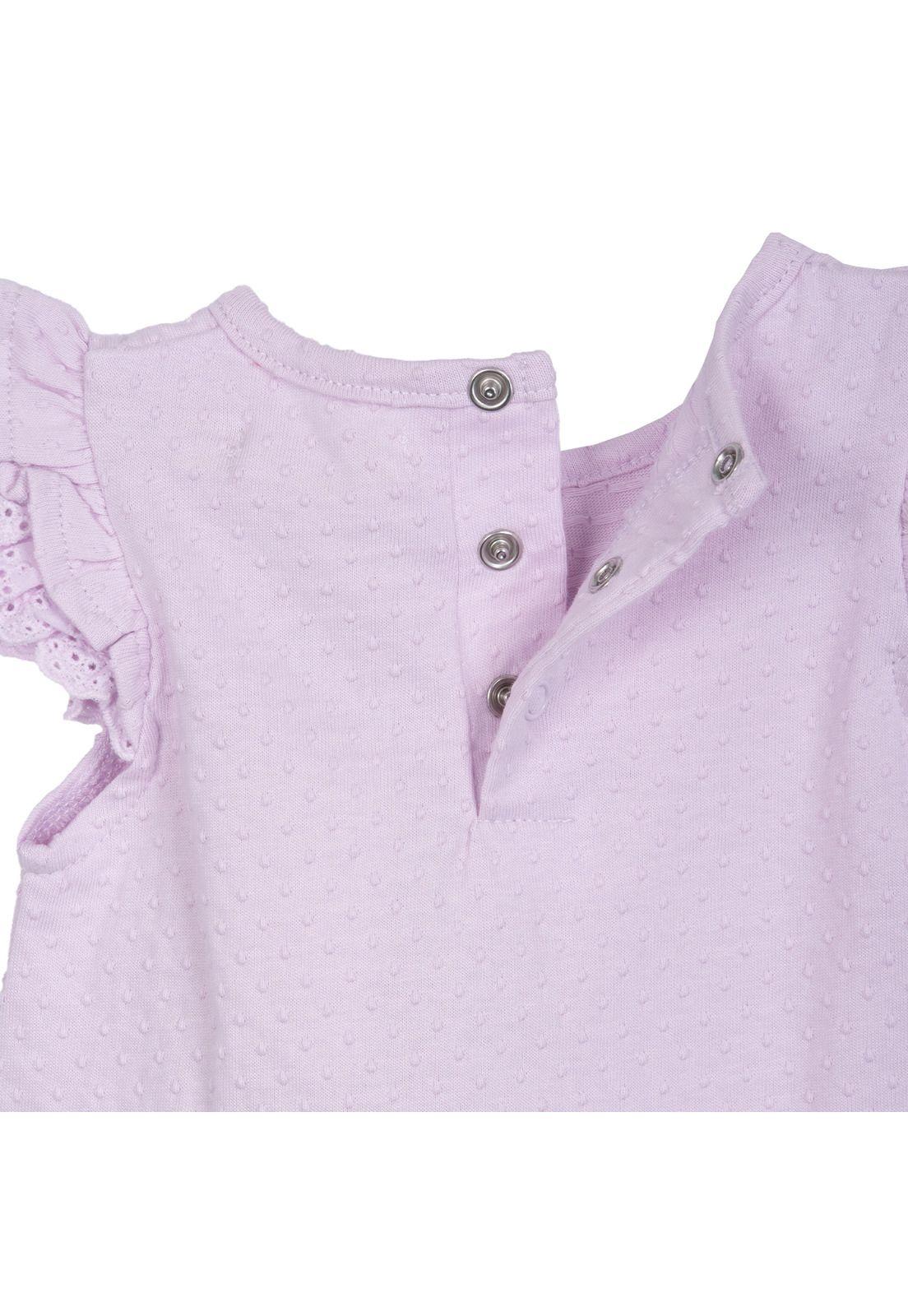 Polera Bebé Niña Manga Corta Lisa con Broches Lila Pillin-3
